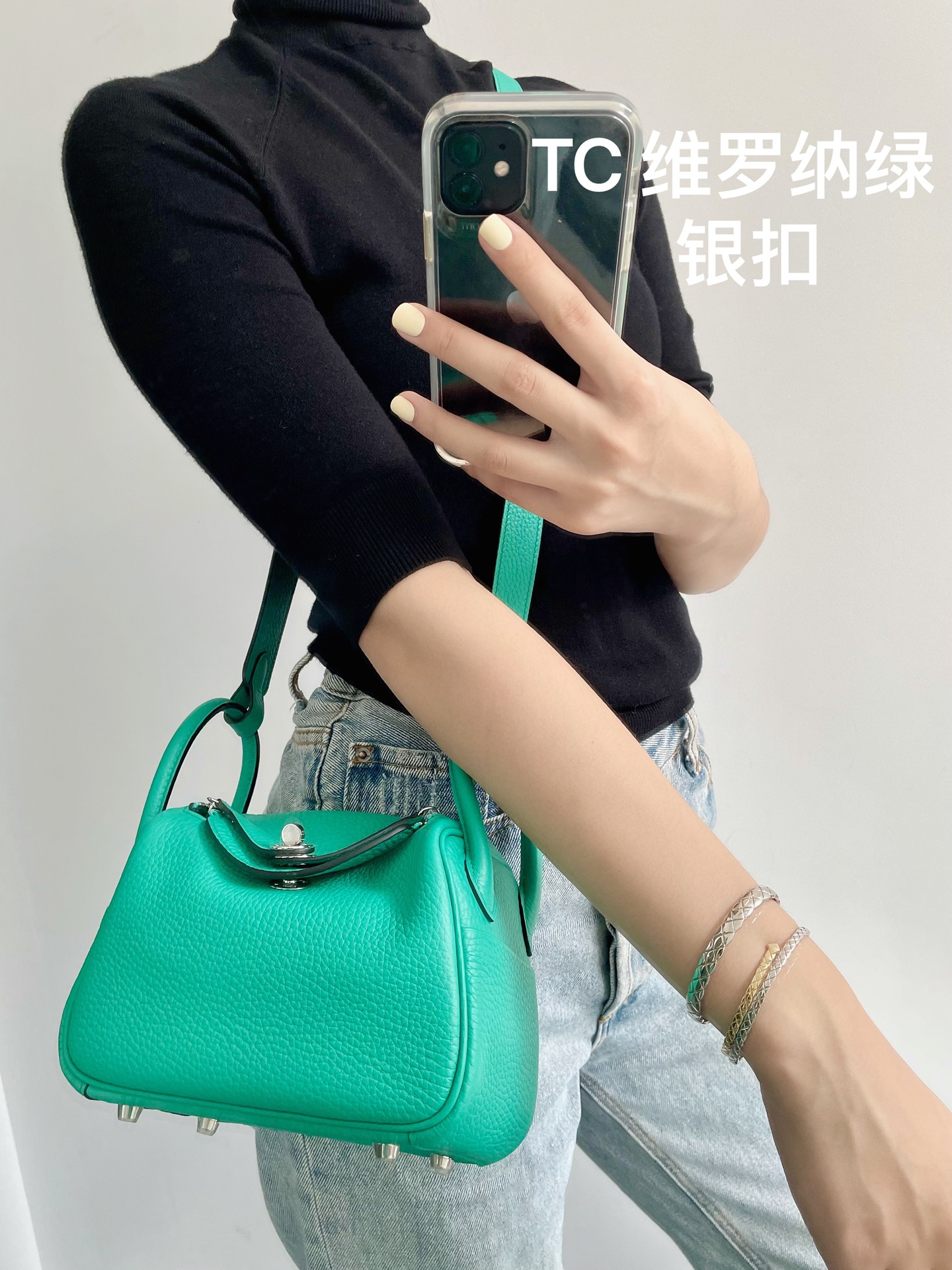 Hermès Kelly mini 2 American crocodile matte 6U mint green silver buckle