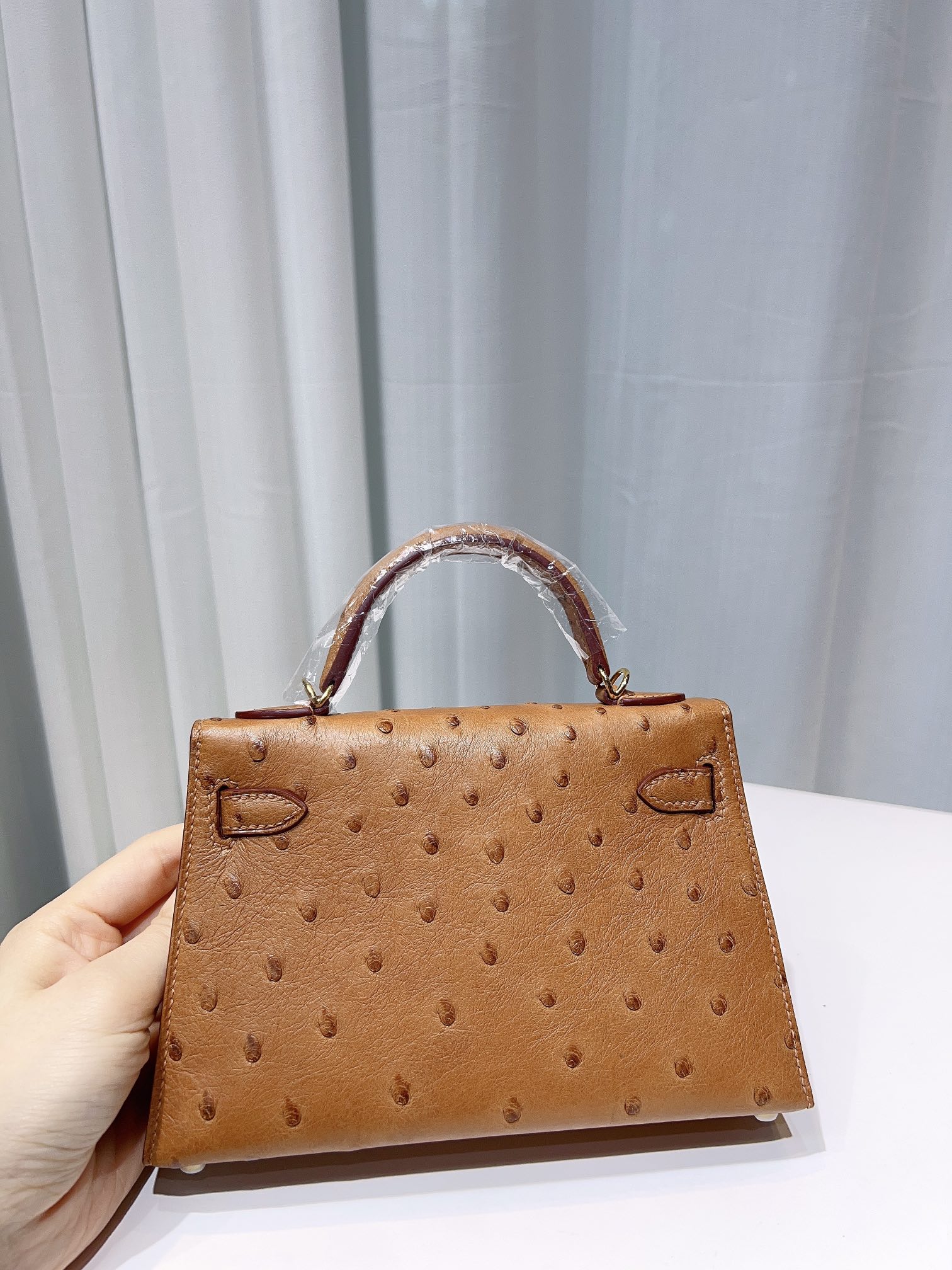 Hermès Kelly second generation 19cm imported top quality KK ostrich leather