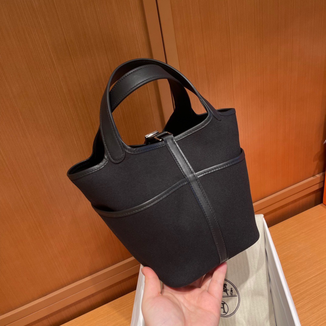 Hermès cargo picotin vegetable basket canvas,