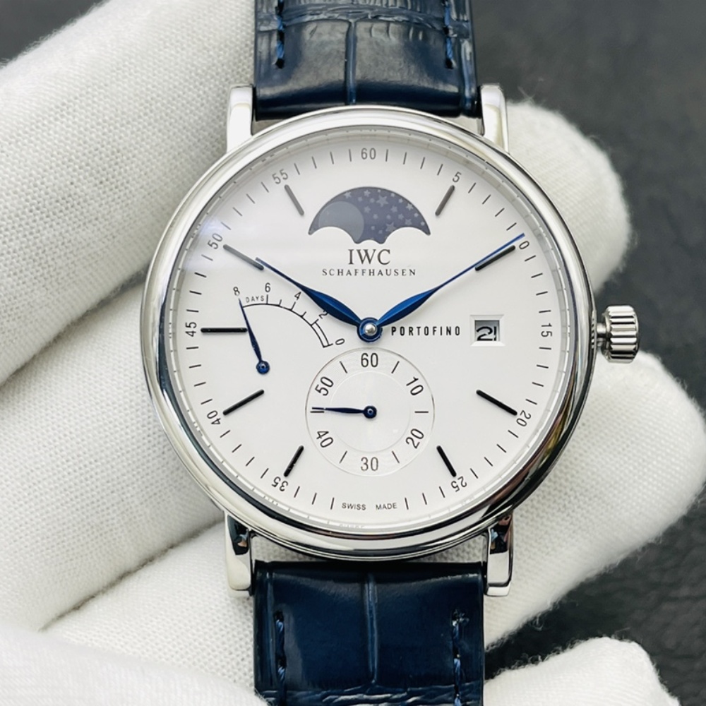 IWC kinetic moon phase expert. The new Portofino series IW516409 see-through watch.