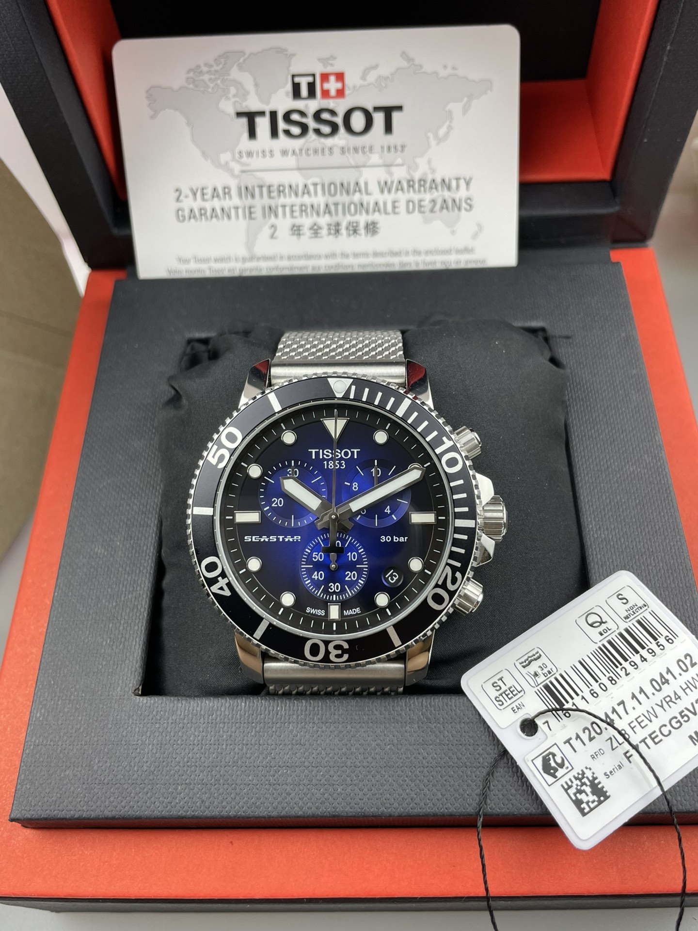 Tissot T120.417.11.041.02 six-pin latest mesh strap model,