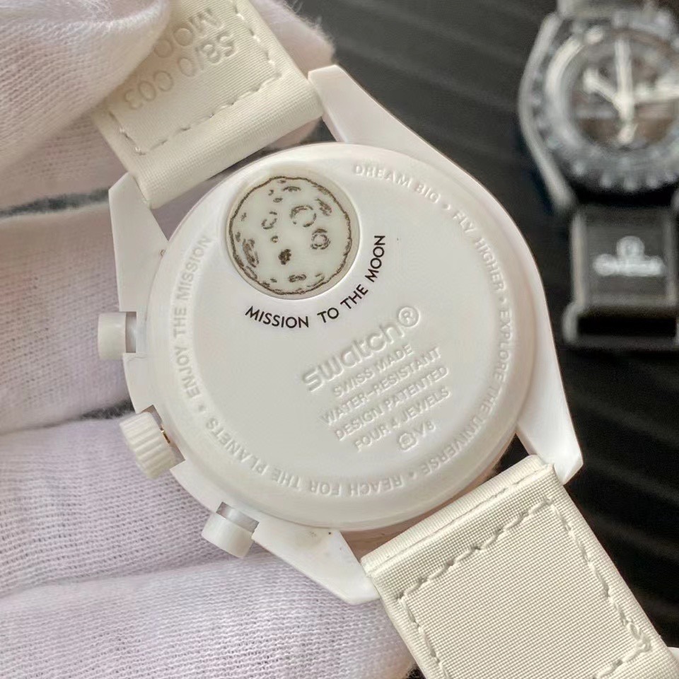 Omega x Swatch's new moon landing work Mission to the Moonphase Bex.