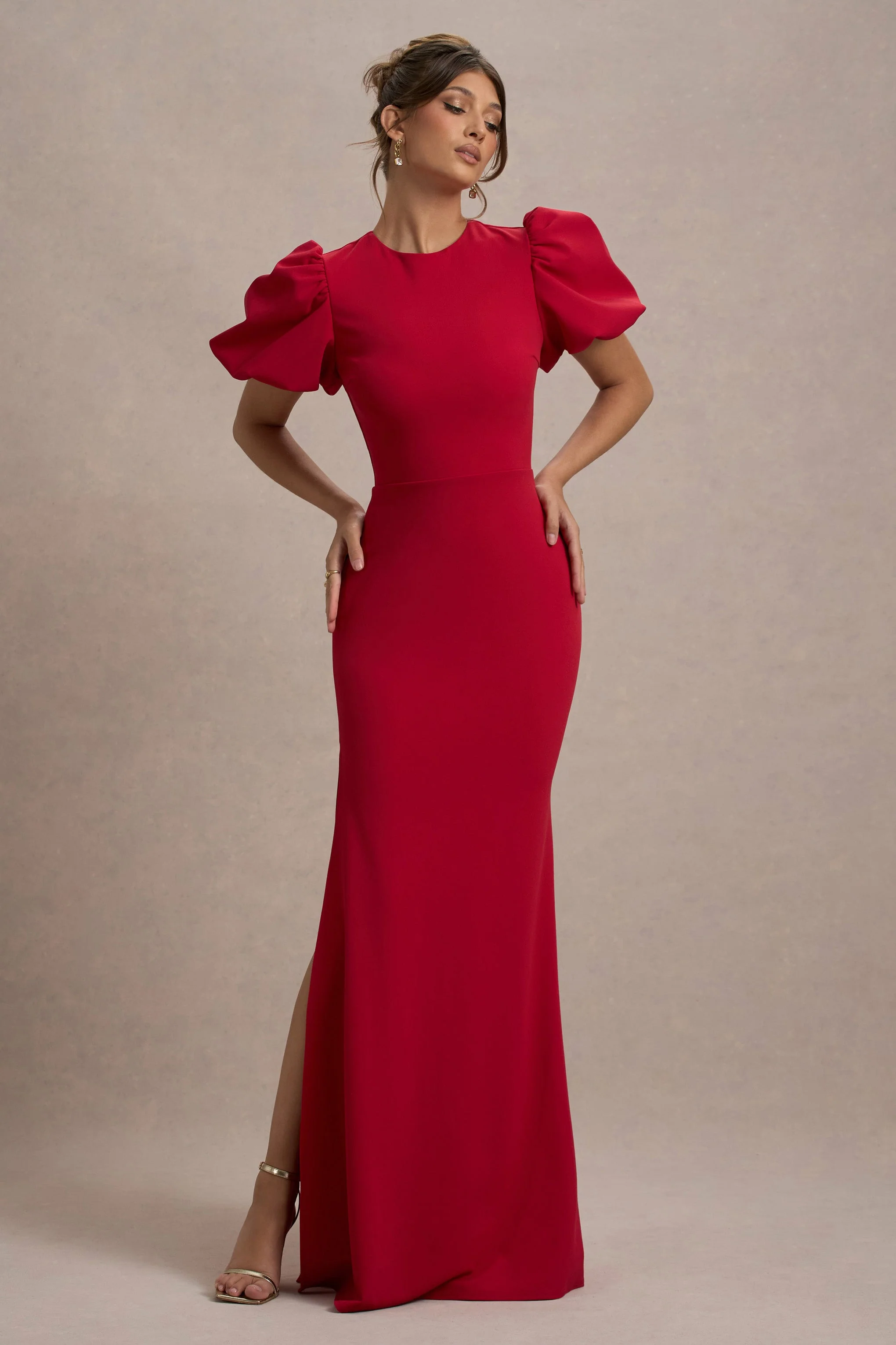 Love Letters | Red Puff-Sleeve Maxi Dress