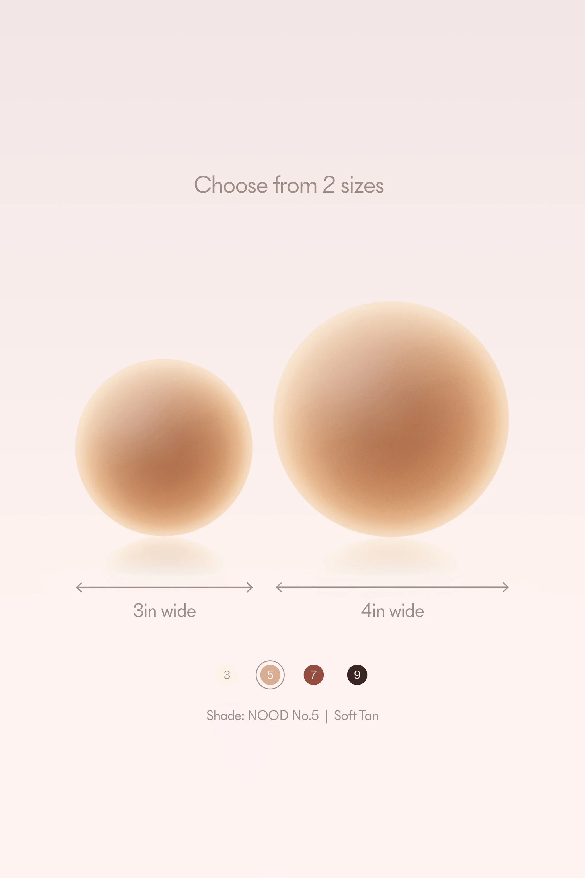 Grippies No-Show | Non-Adhesive Reusable Nipple Covers 4 Inch No.5