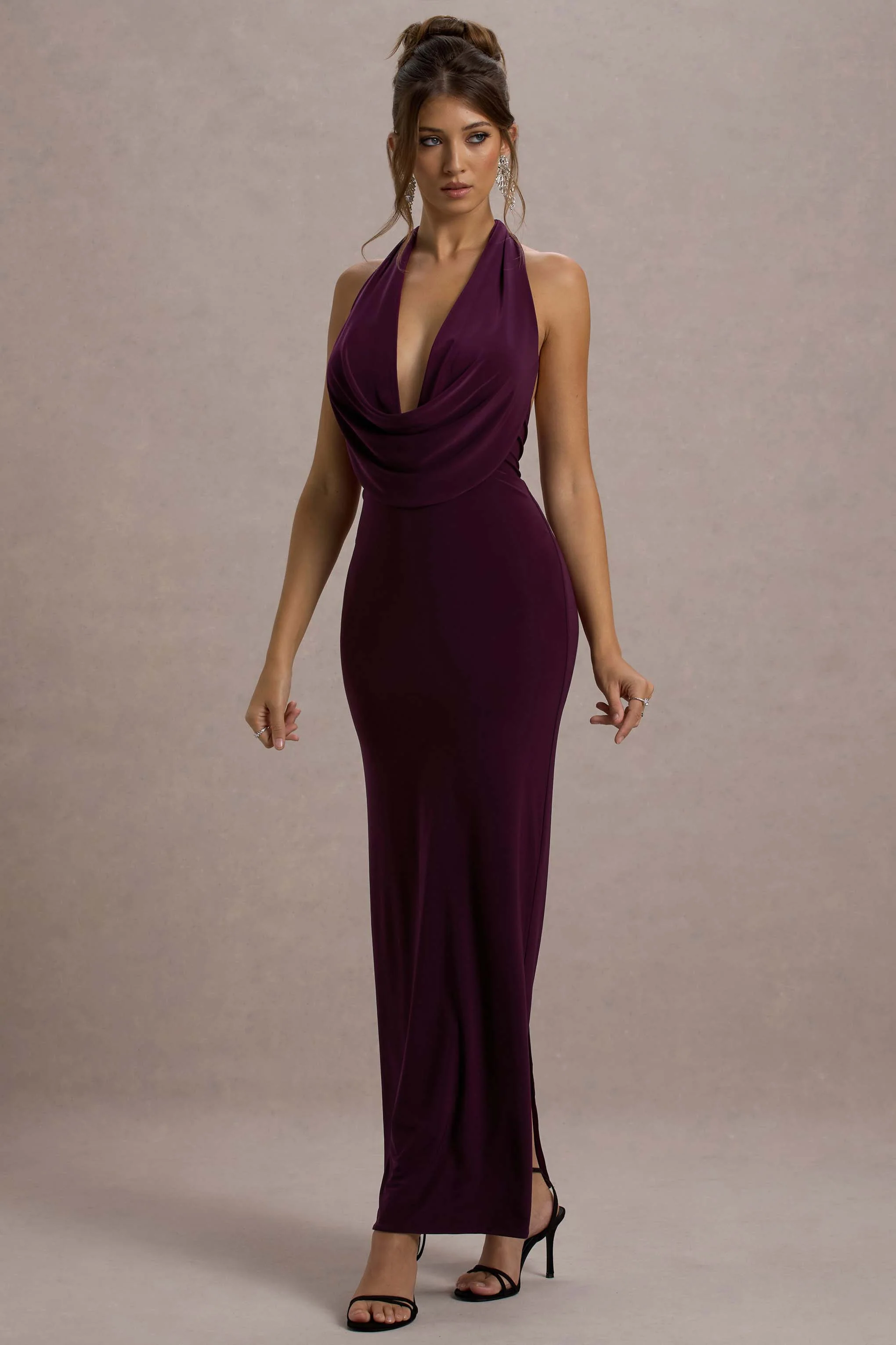 Edessa | Port Plunge-Neck Maxi Dress