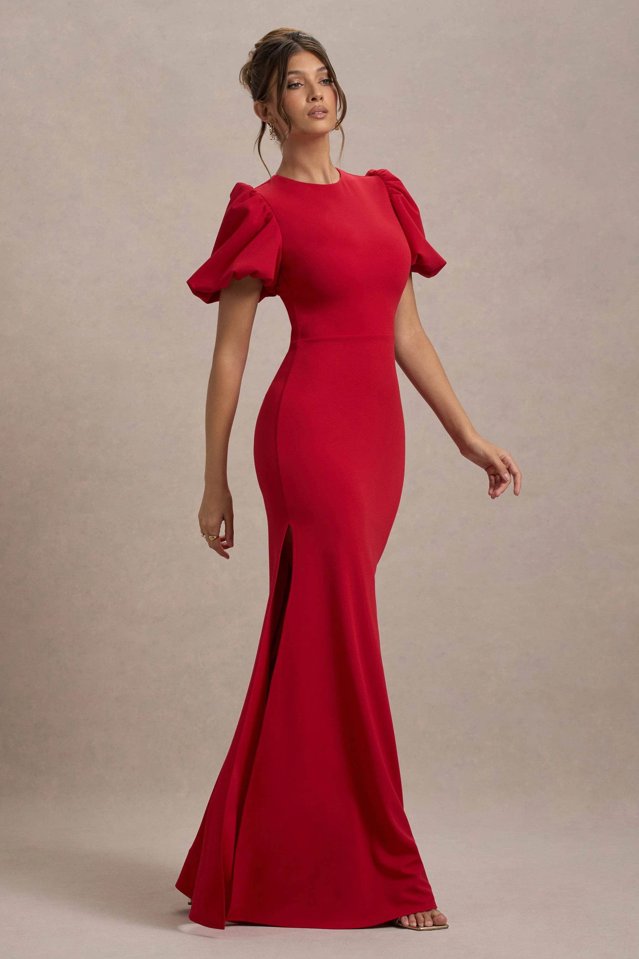 Love Letters | Red Puff-Sleeve Maxi Dress