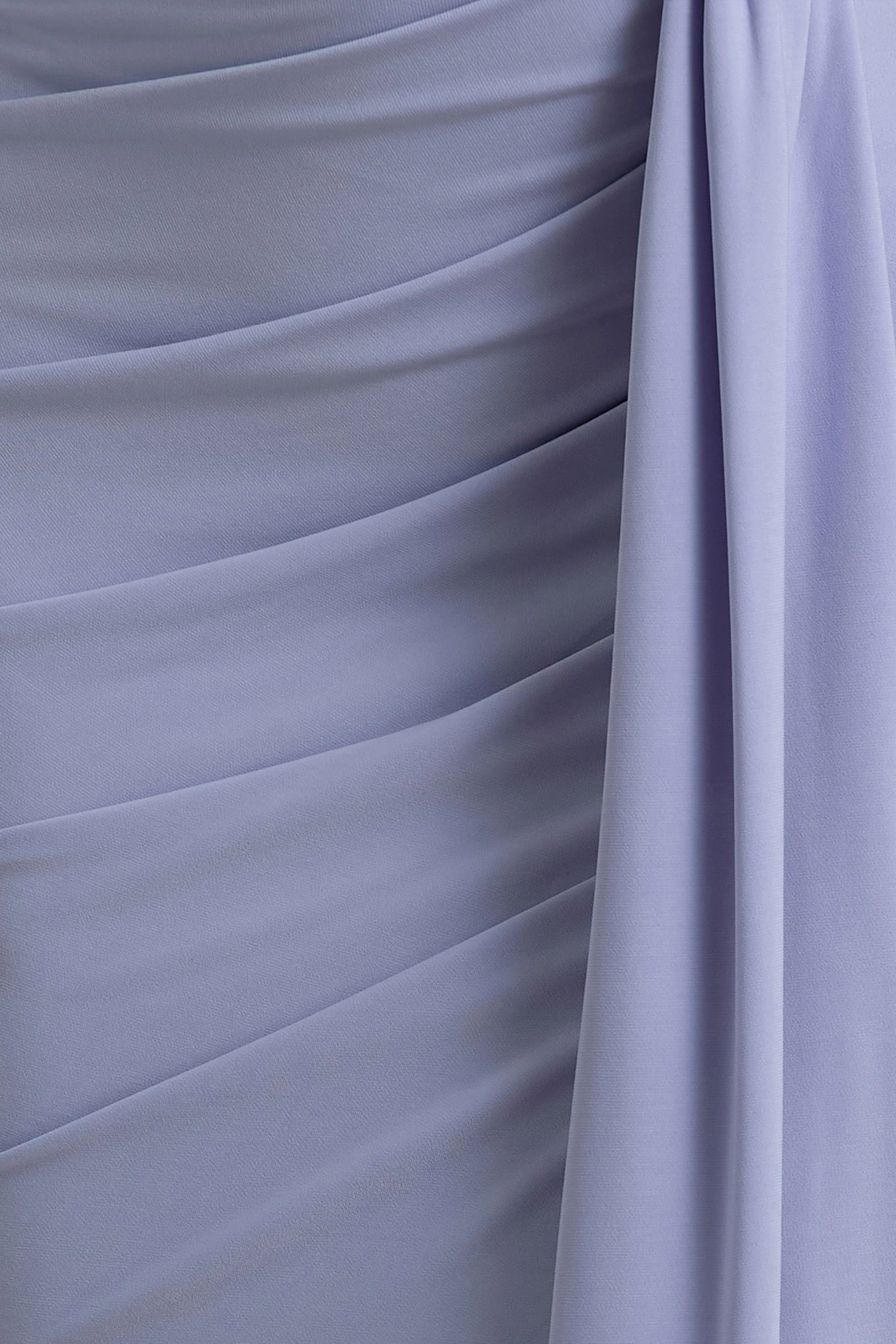 Sanya | Pale Blue Asymmetric One Sleeve Wrap Maxi Dress with Drape