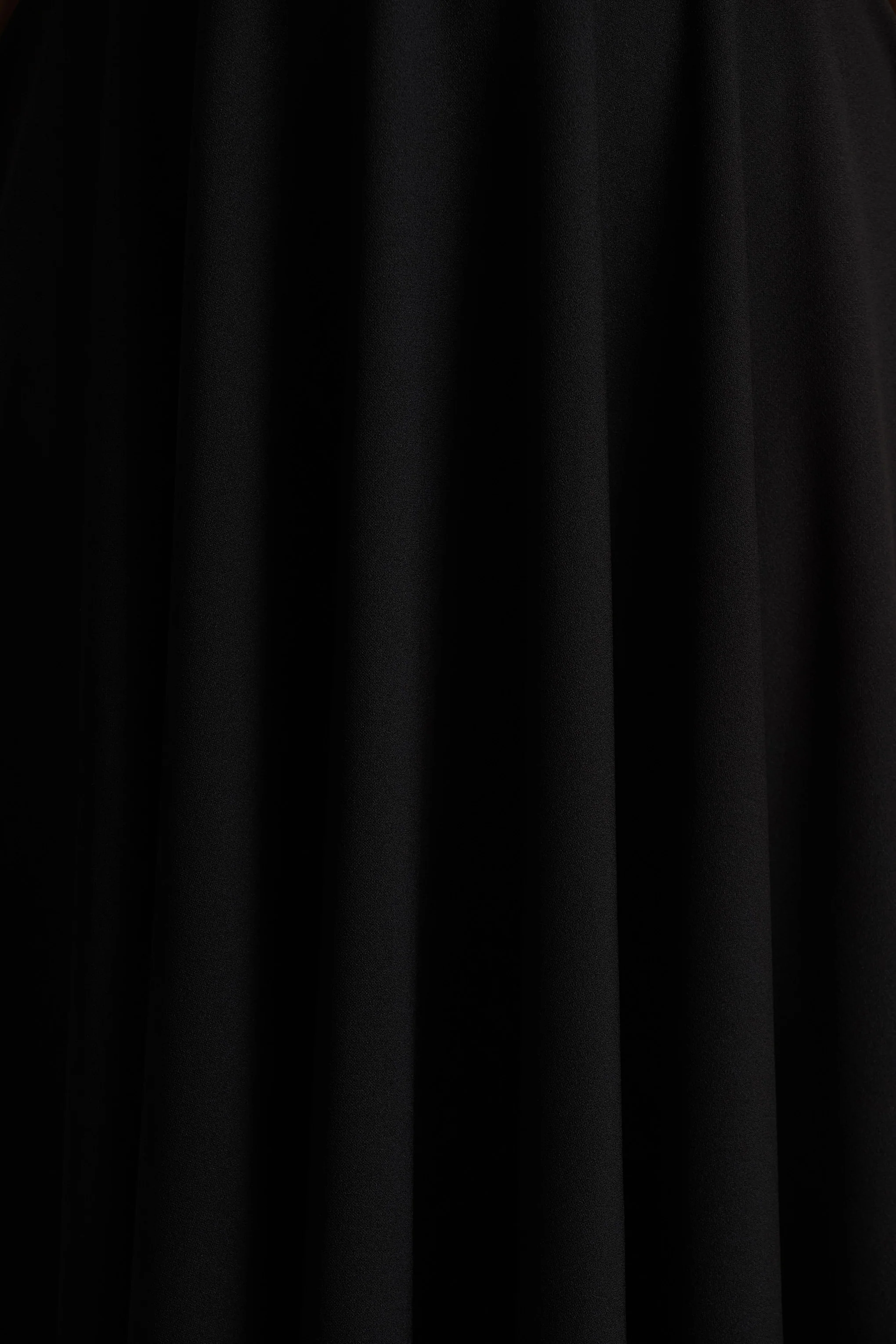 Vicky | Black High Neck Midi Dress With Puff Sleeves