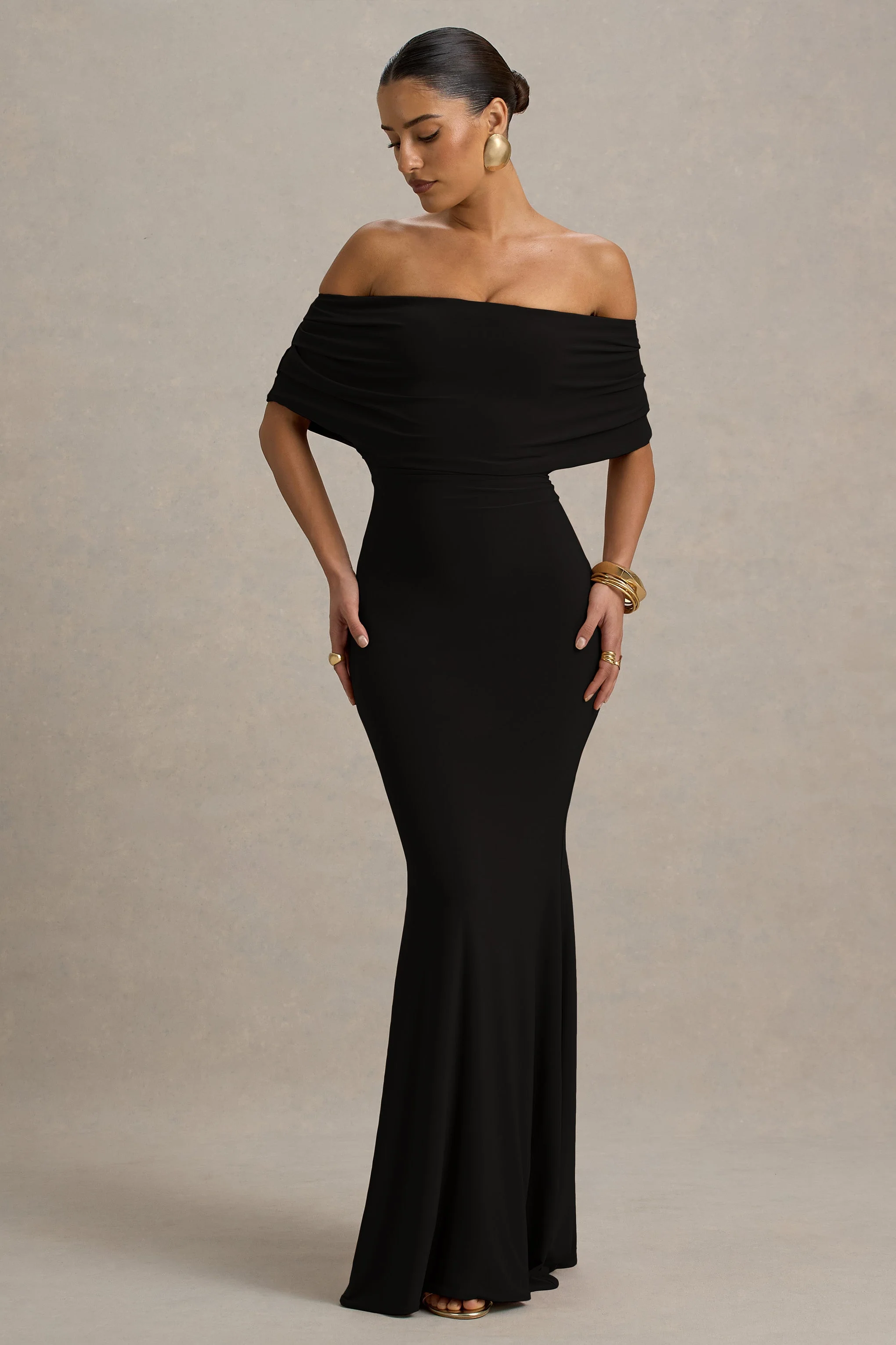 Bowden | Black Bardot Maxi Dress
