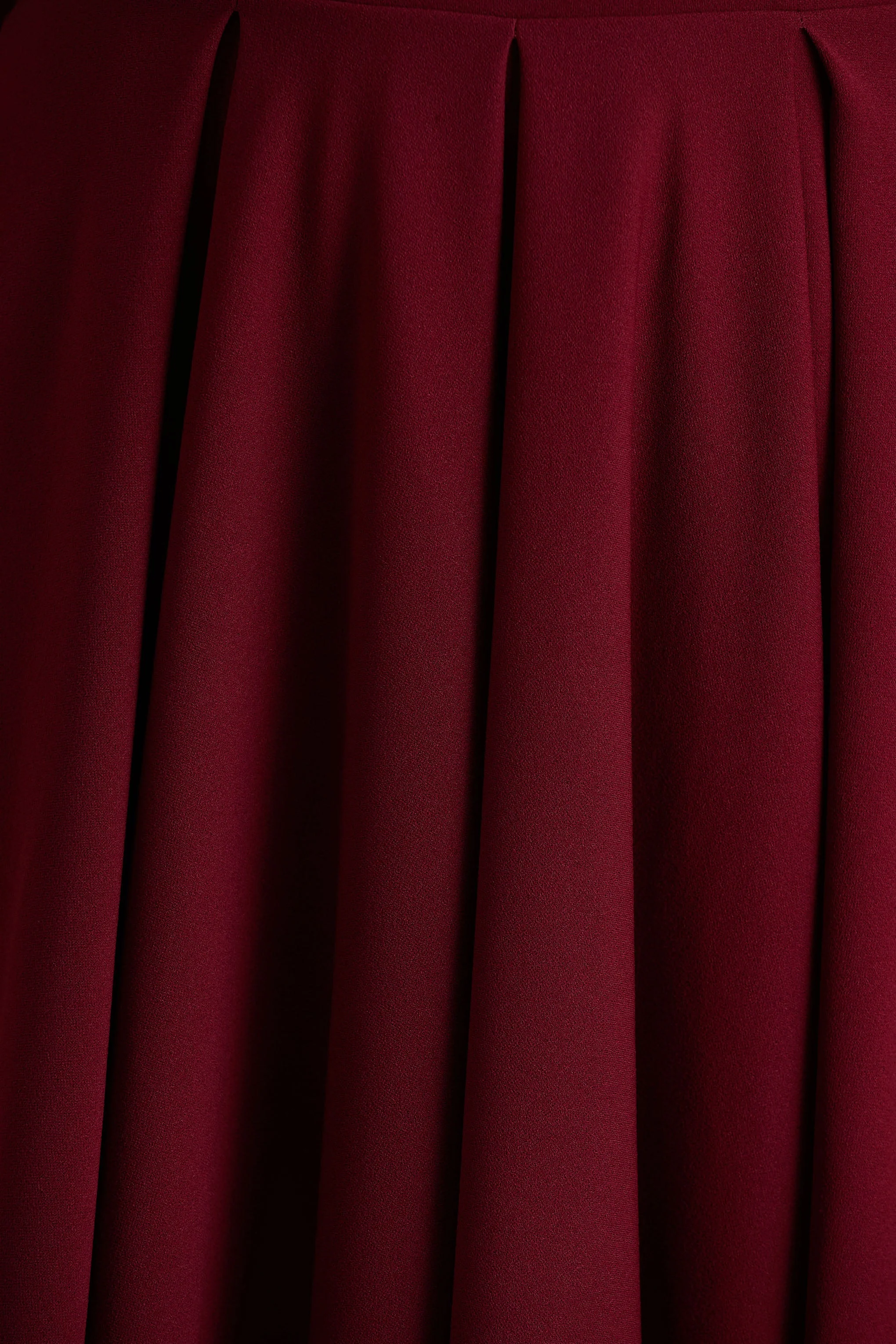 Isabella | Burgundy Bardot-Neck Midi Dress