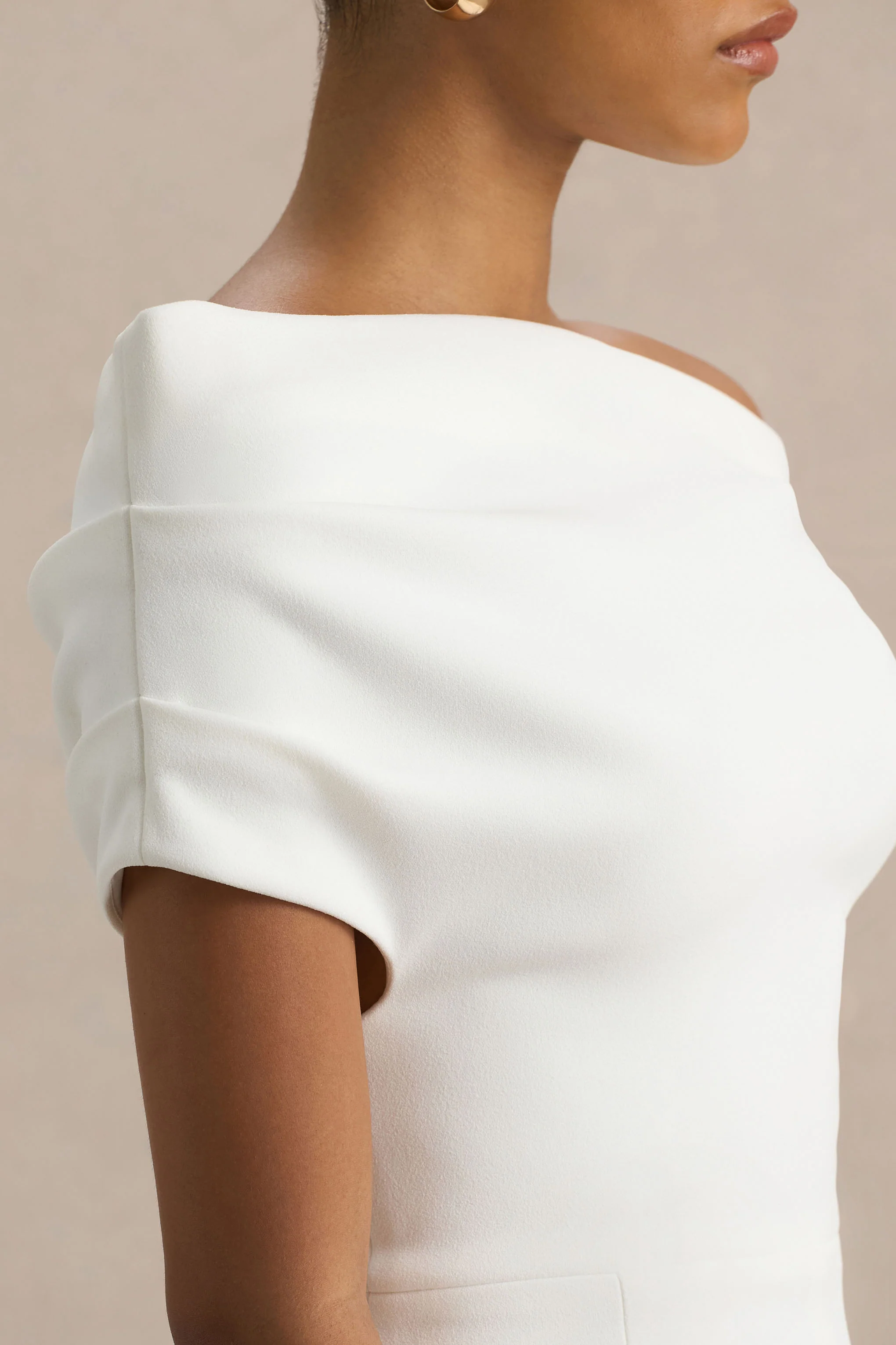 Alexandra | White Asymmetric Draped Jumpsuit