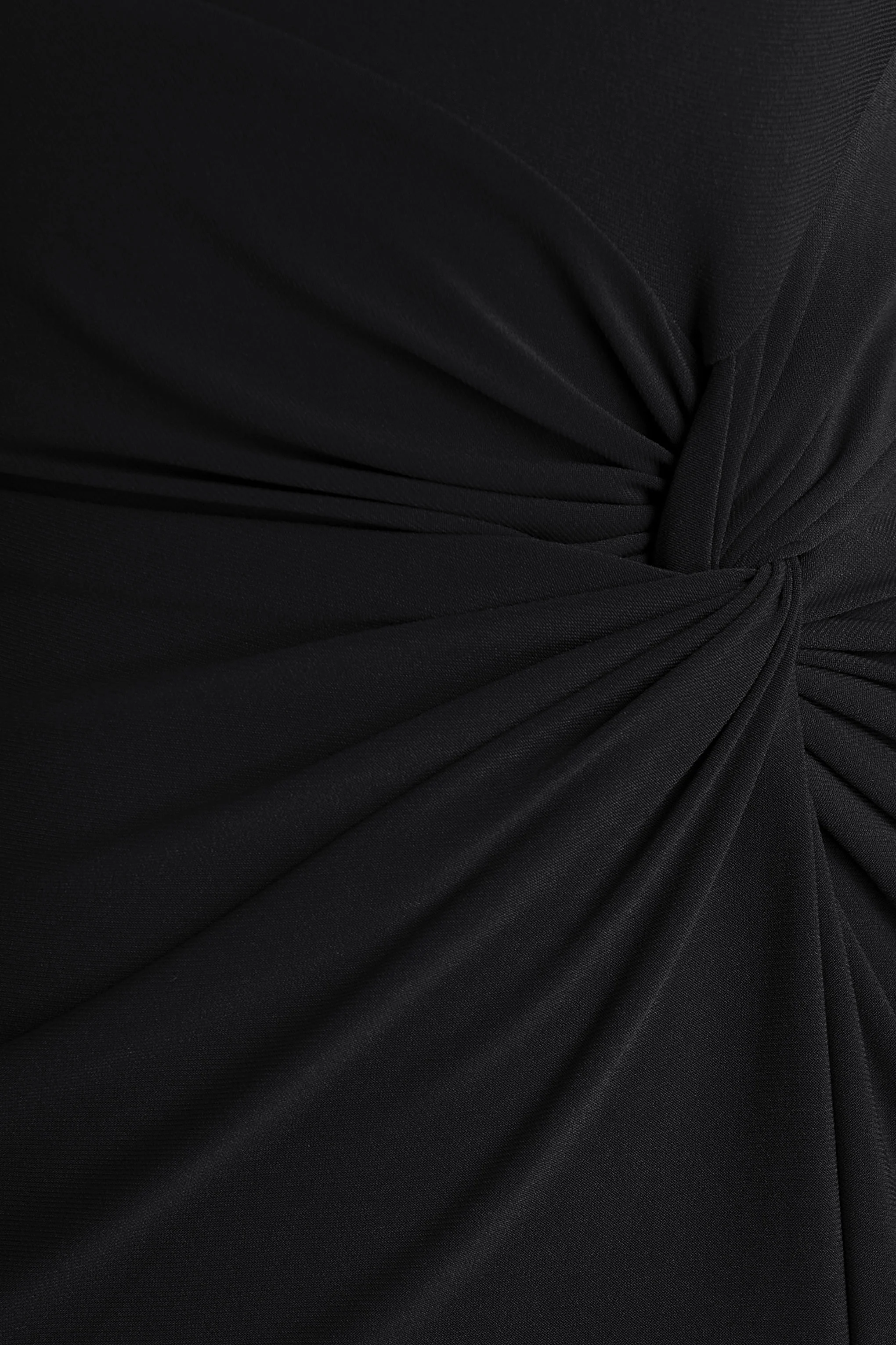 Claretta | Black Square Neck Twisted Maxi Dress With Cape Sleeves