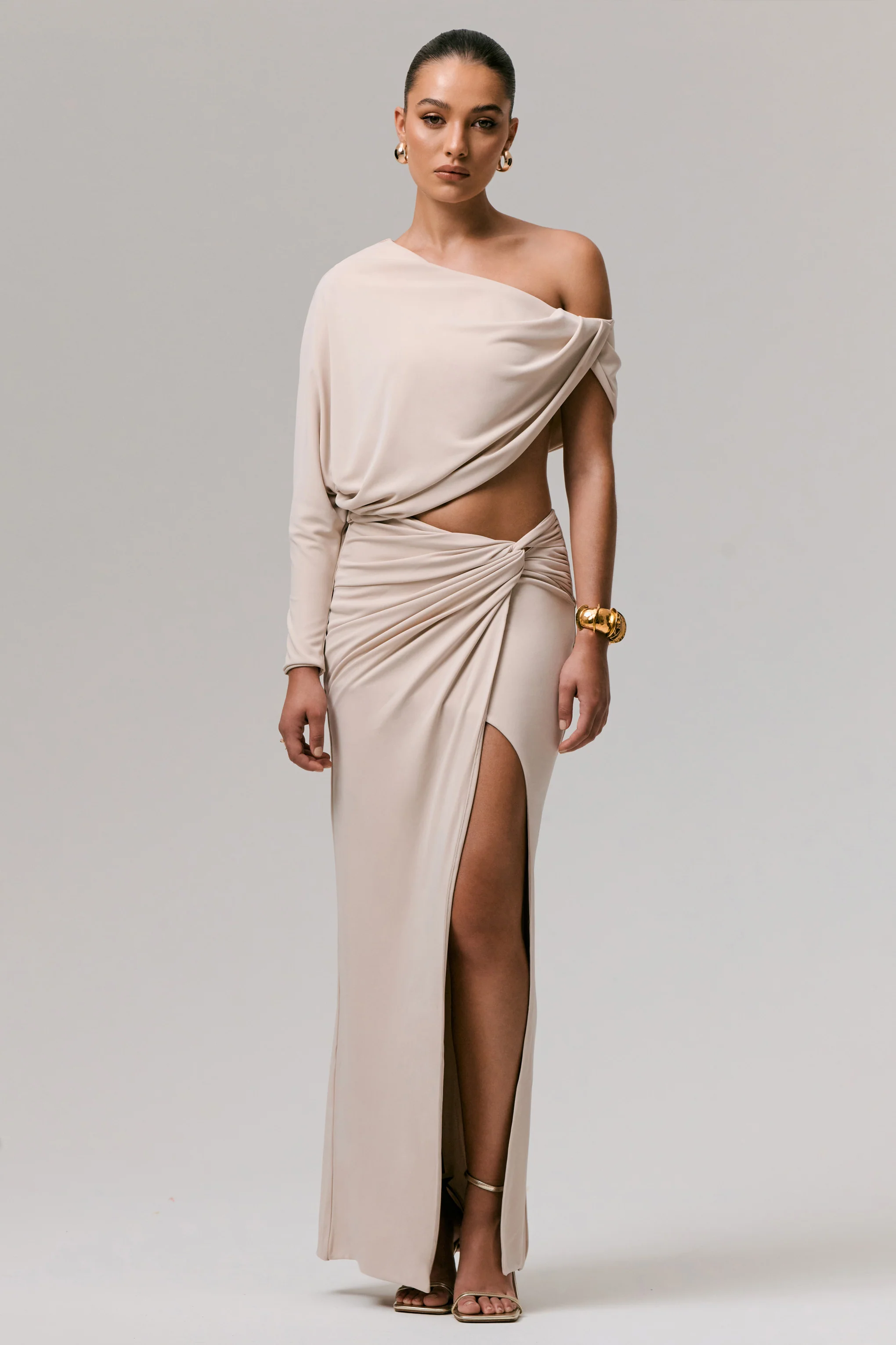 Marlena | Stone Twisted Split Maxi Skirt