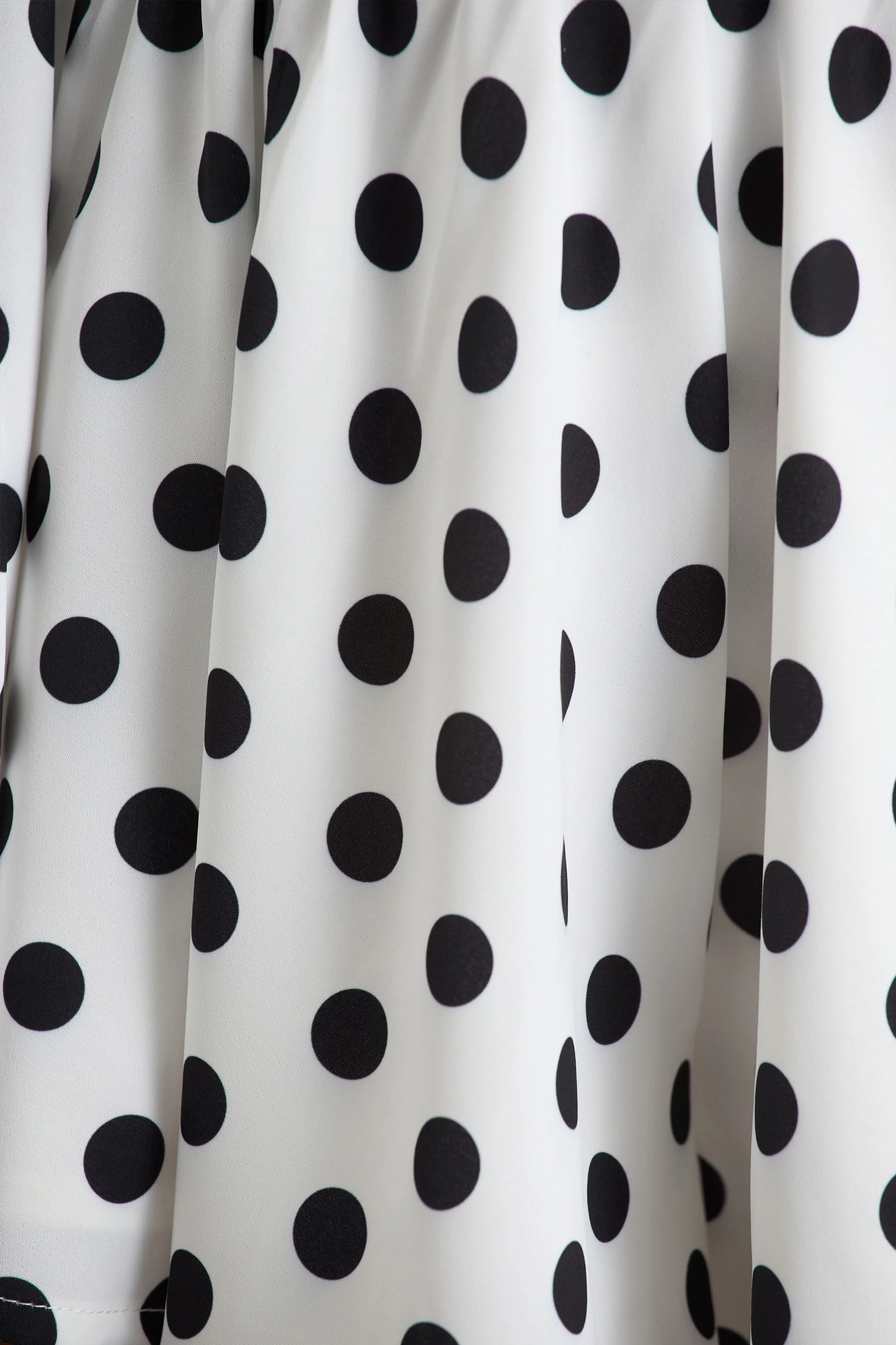 Laurel | White Polka Dot V-Neck Balloon Sleeve Playsuit