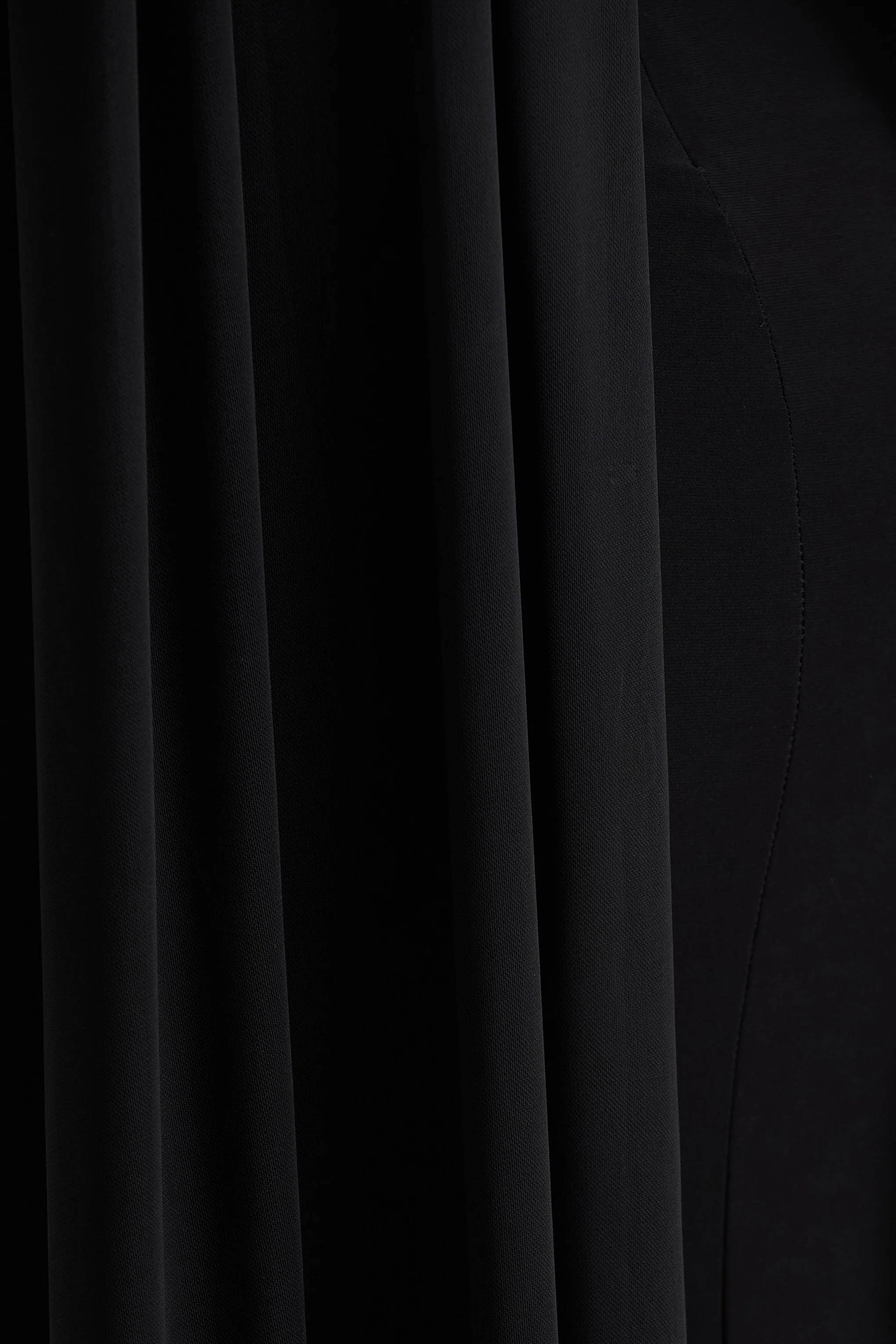 Amour | Black High-Neck Maxi Dress With Cape Sleeve Detail