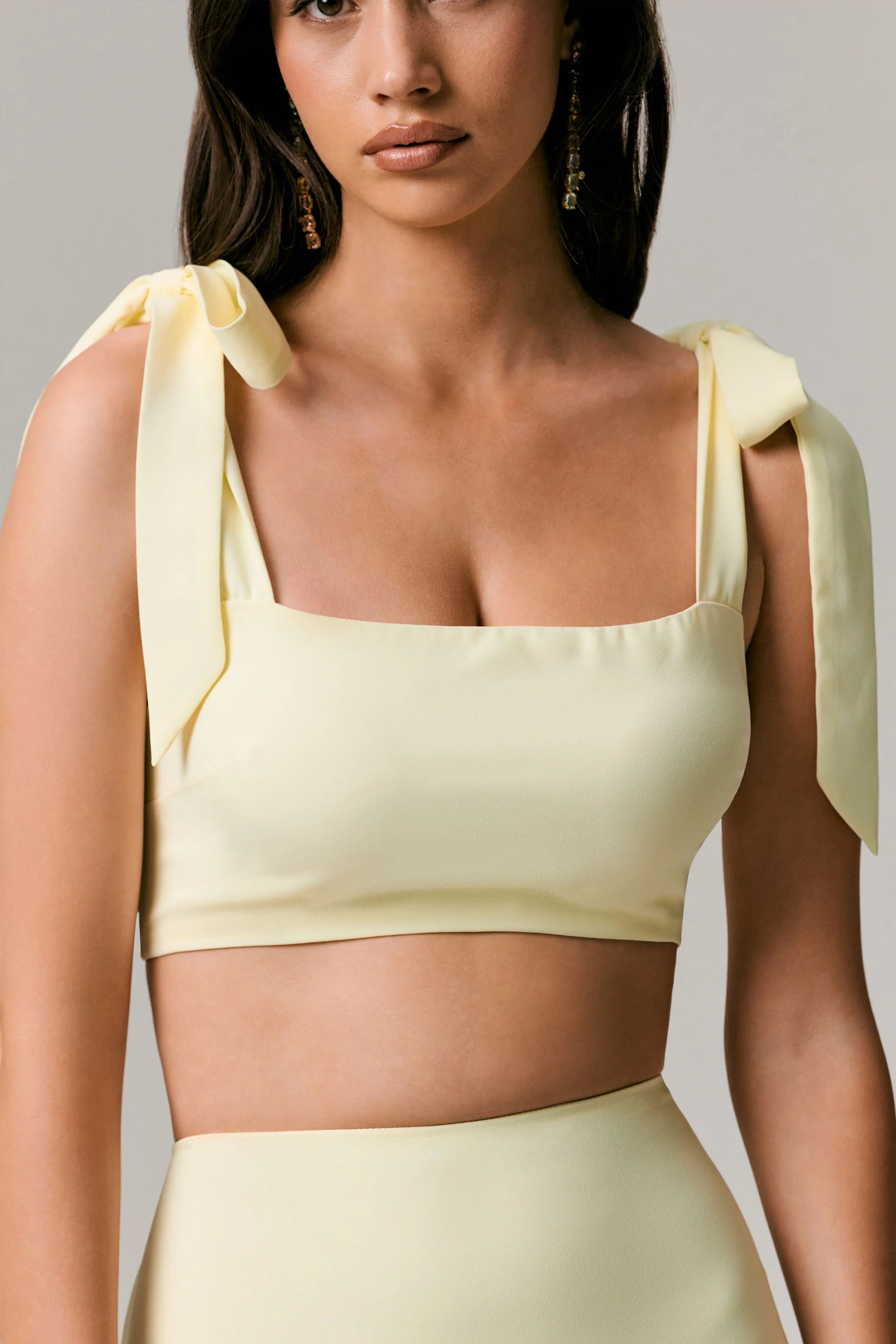 Elodie | Lemon Tie-Strap Crop Top