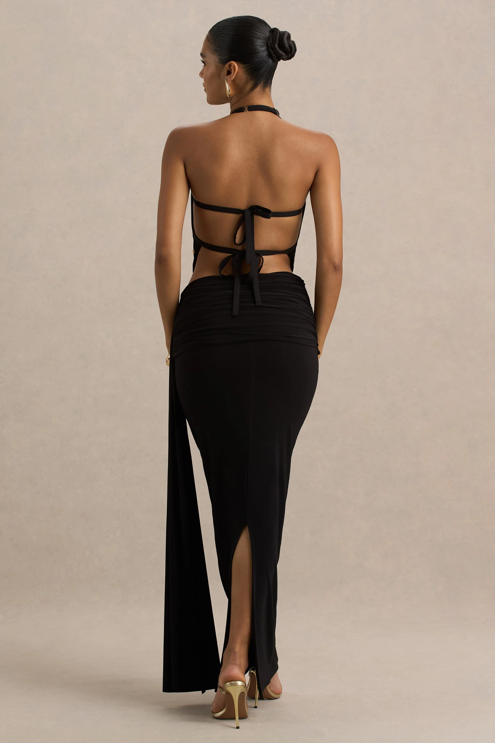 Joi | Black Maxi Skirt With Sash Detail