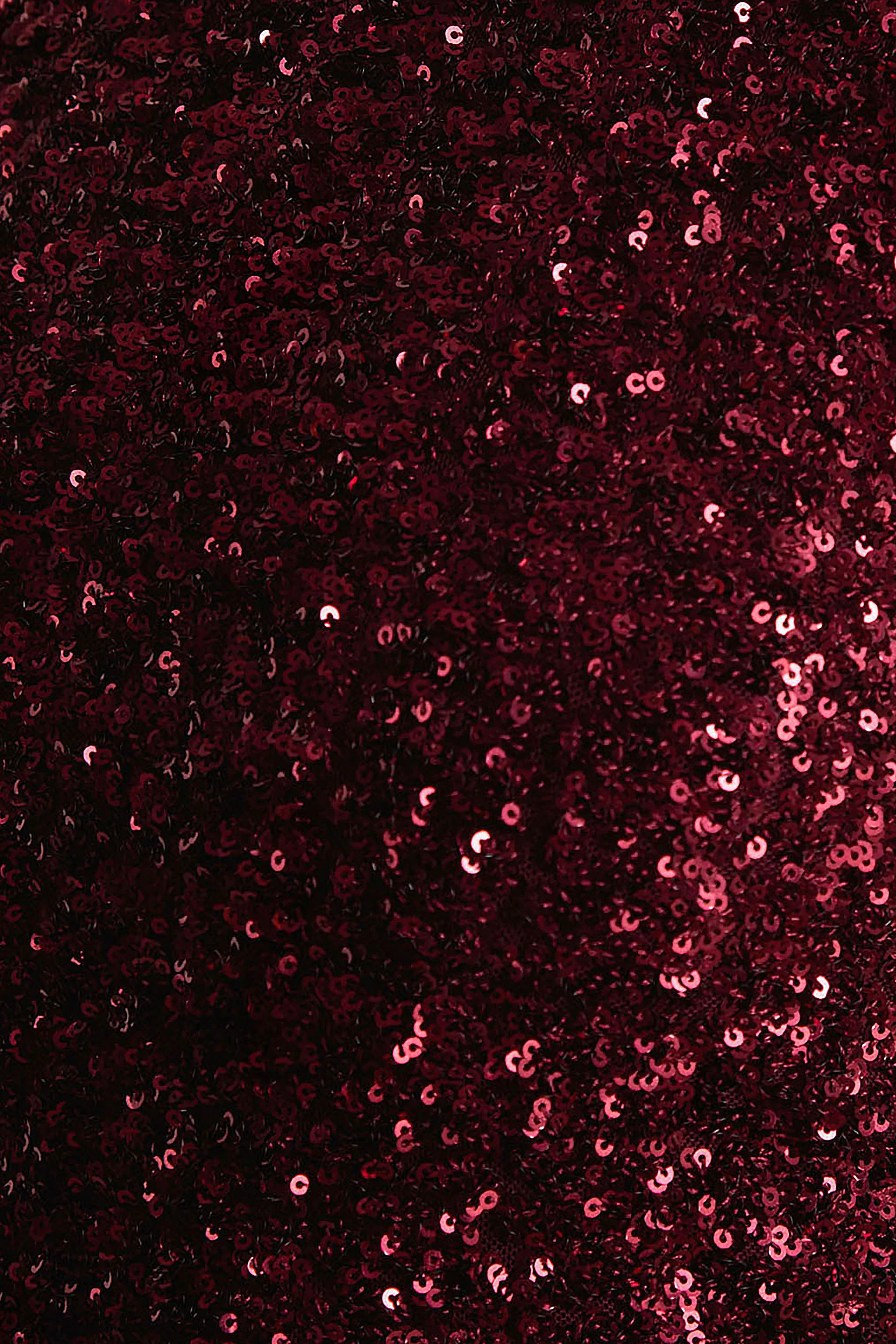 Tulia | Burgundy Sequin High-Neck Maxi Dress