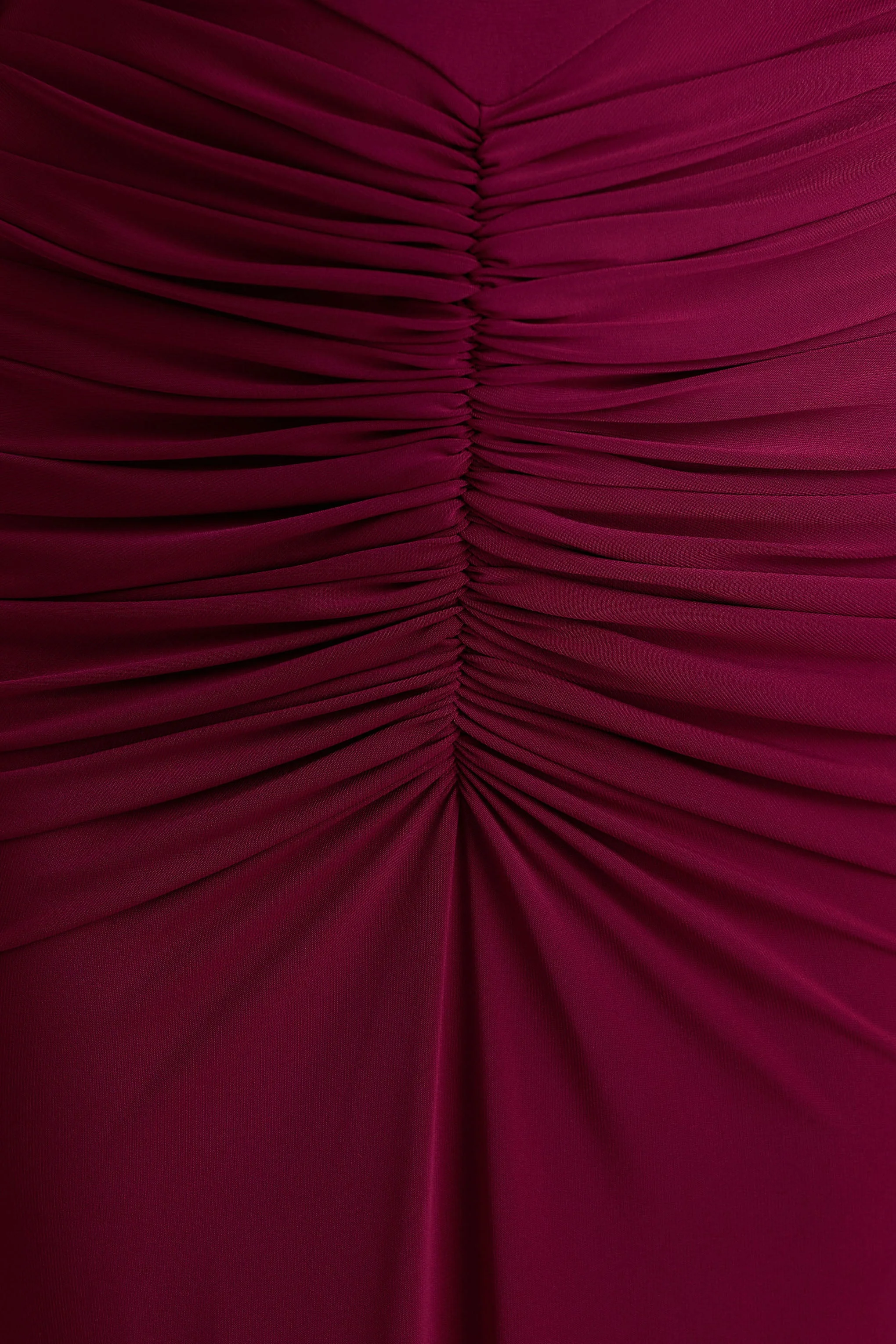 Premiere | Burgundy Boat-Neck Maxi Dress With Open-Back And Cape-Sleeves