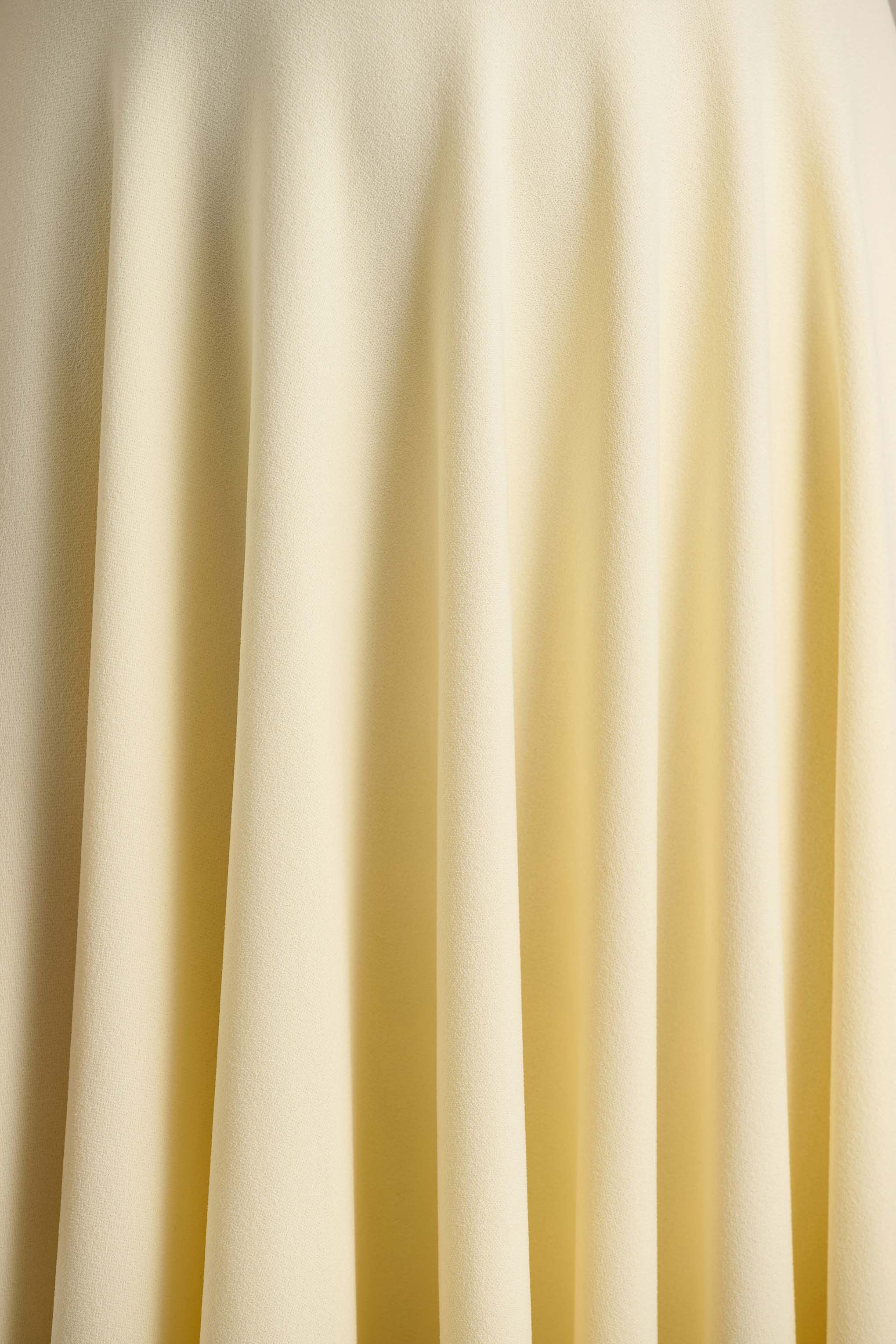 Vicky | Lemon High Neck Midi Dress With Puff Sleeves