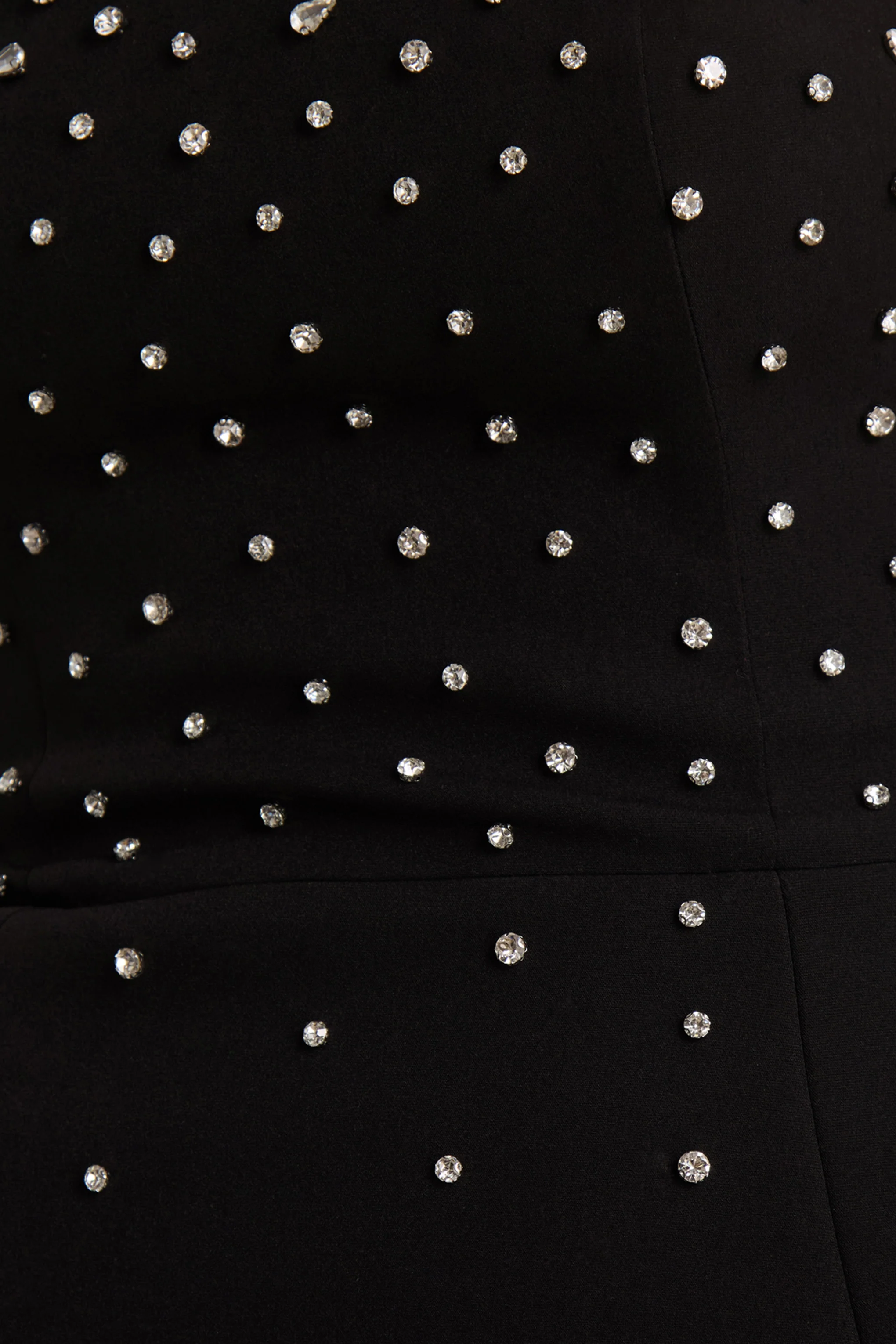 Visionary | Black Bandeau Mini Dress With Embellished Detailing