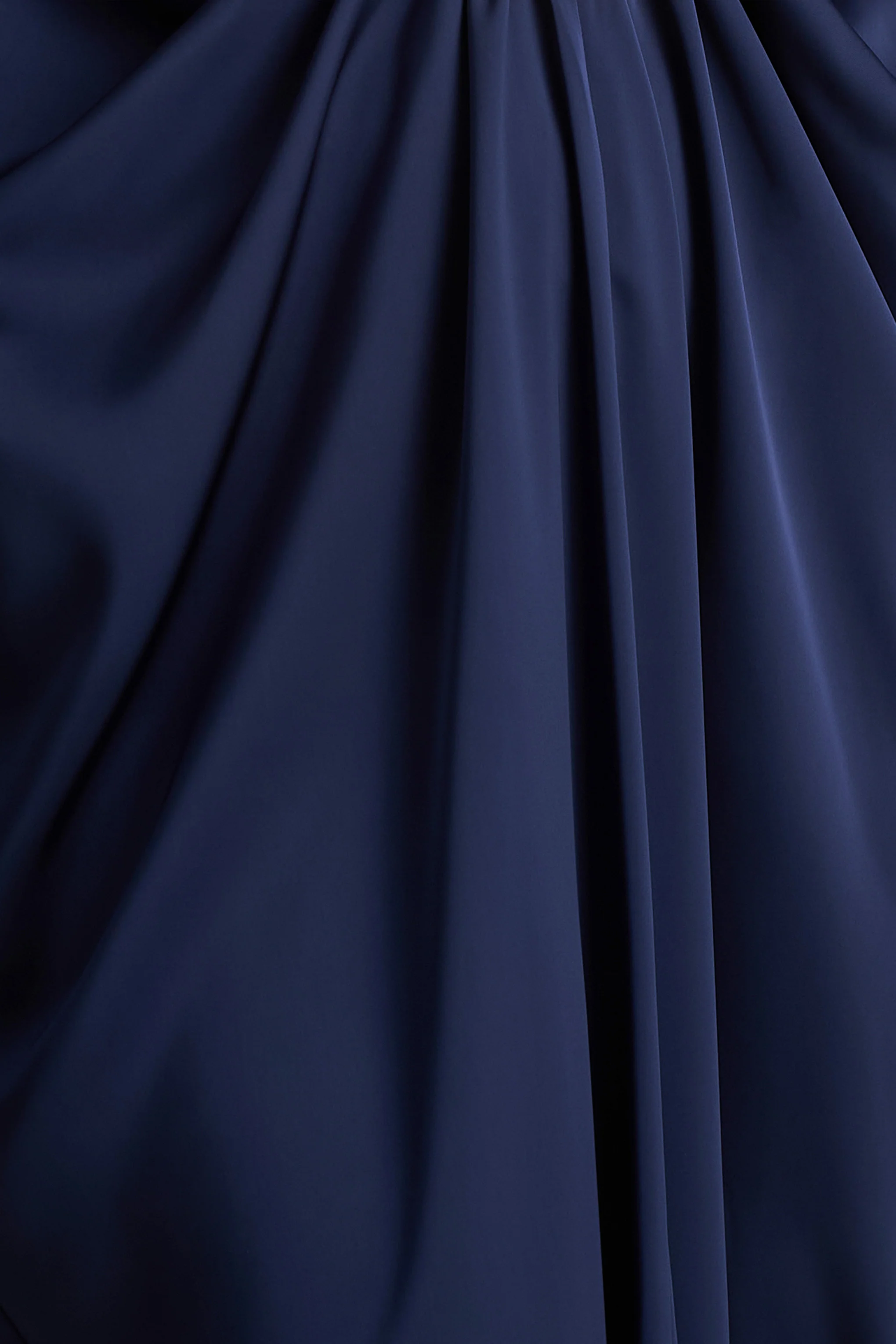 Tina | Navy Satin Plunge-Neck Embellished Maxi Dress