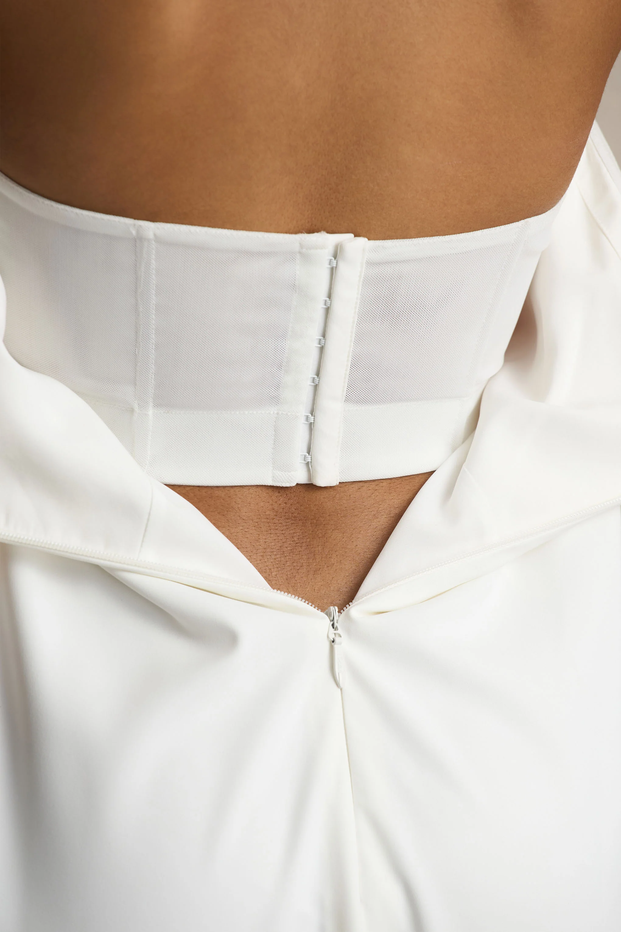 Breonna | Bright Pink Floral Placement Print Bandeau Maxi Dress