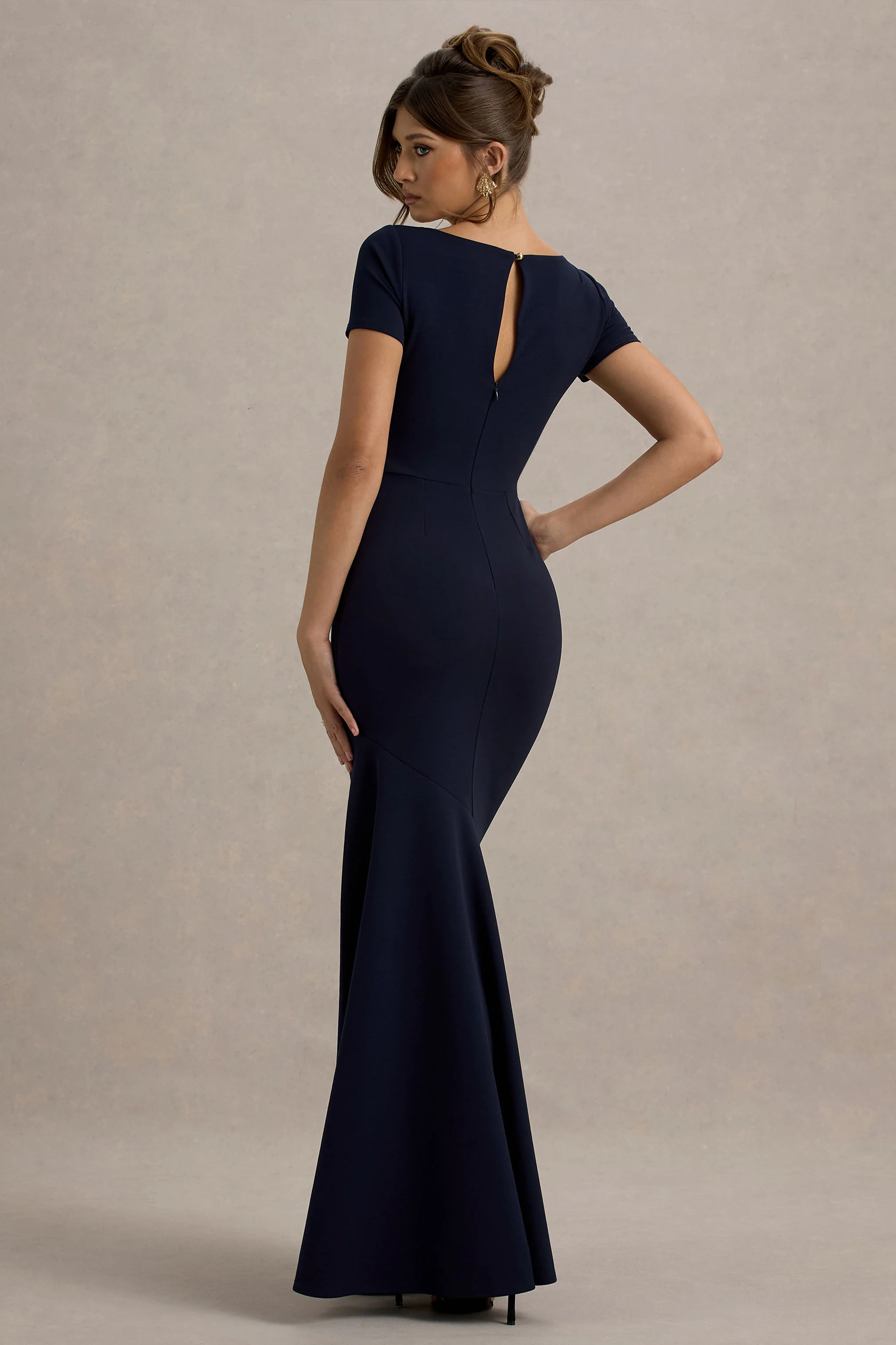 Rian | Navy Short-Sleeve Maxi Dress