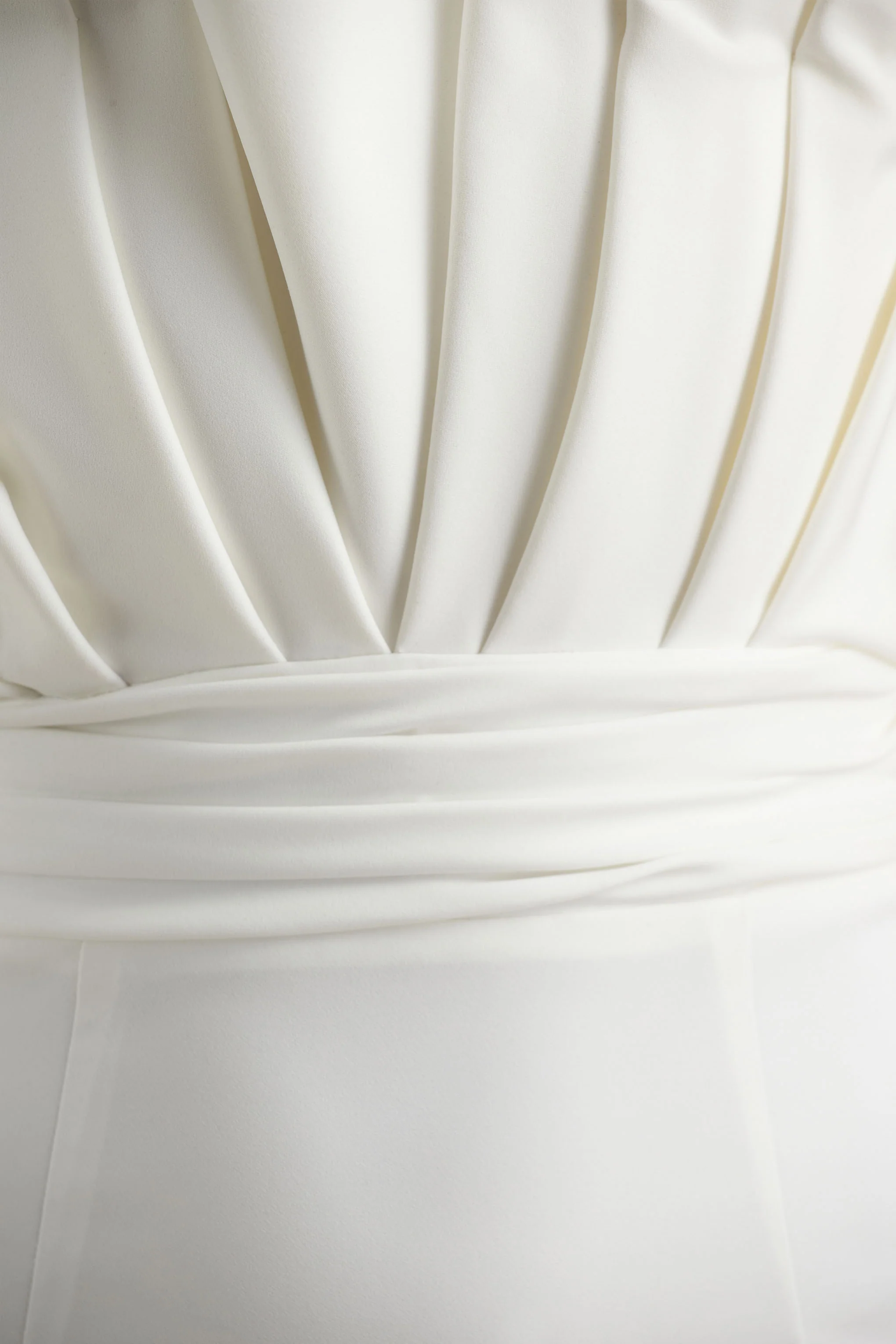 Pastoral | White Ruffled Asymmetric-Neck Mini Dress