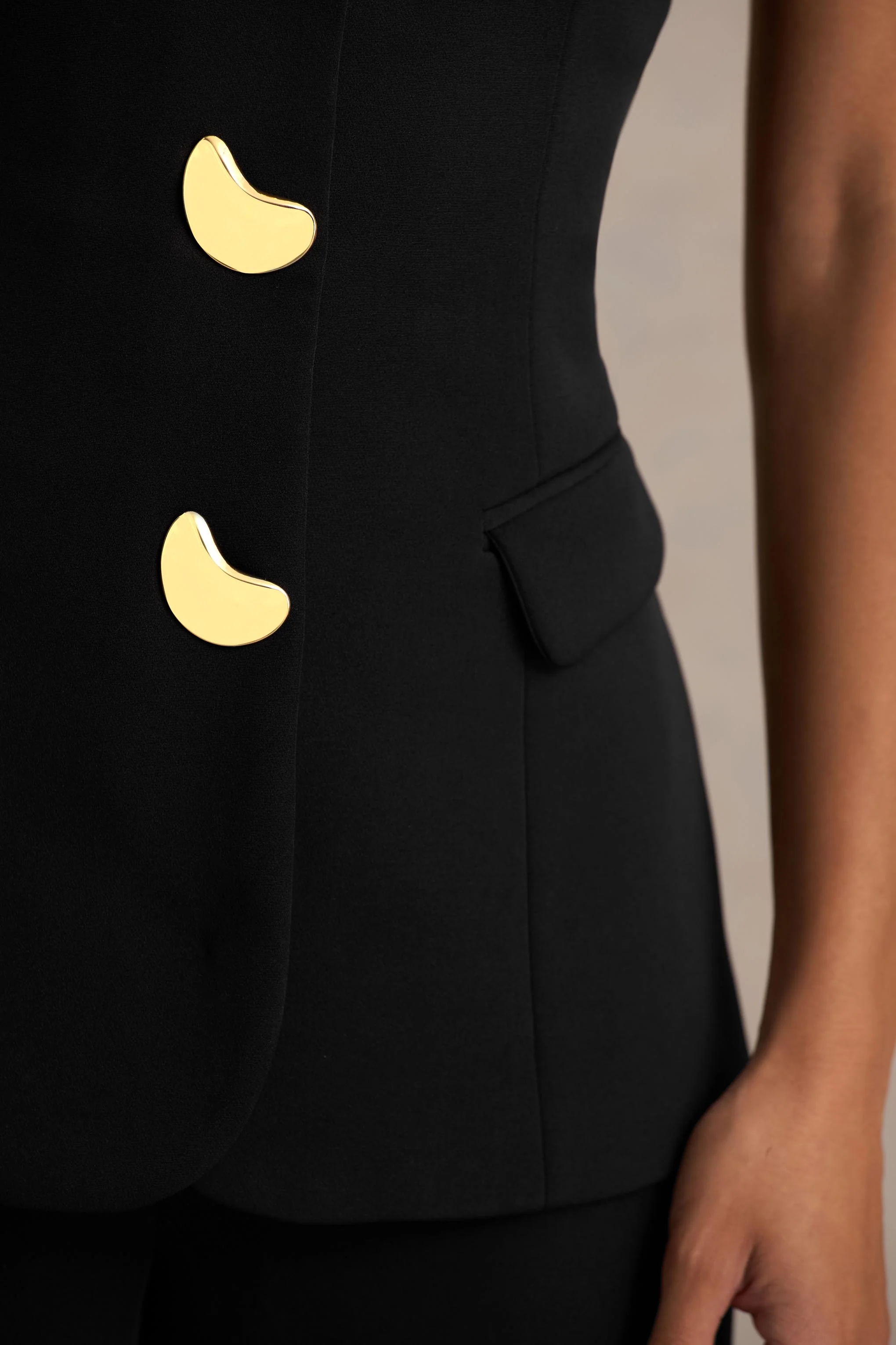 Zoey | Black Bandeau-Neck Jumpsuit