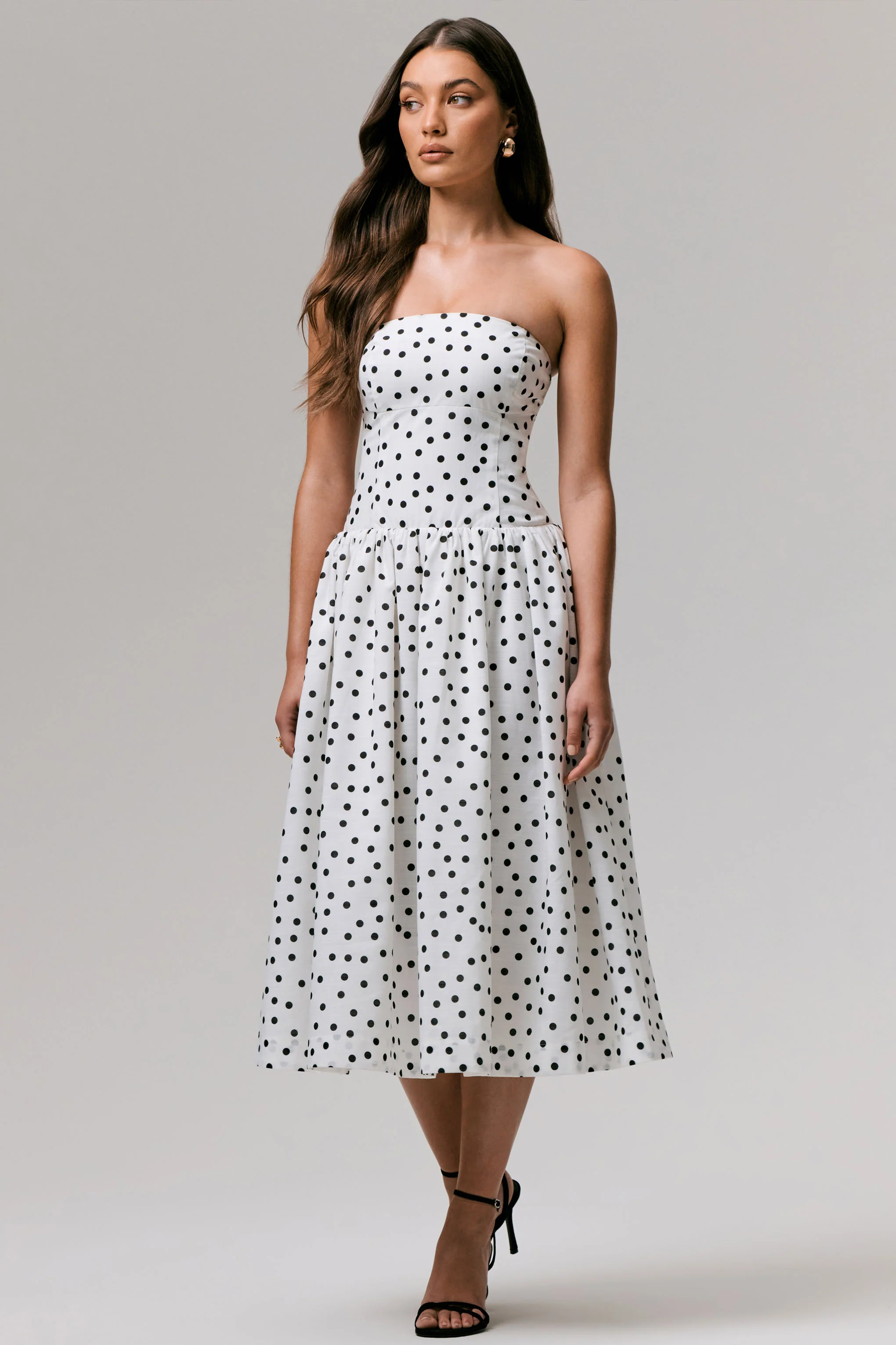 Triumph | Polka Dot Bandeau Midi Dress