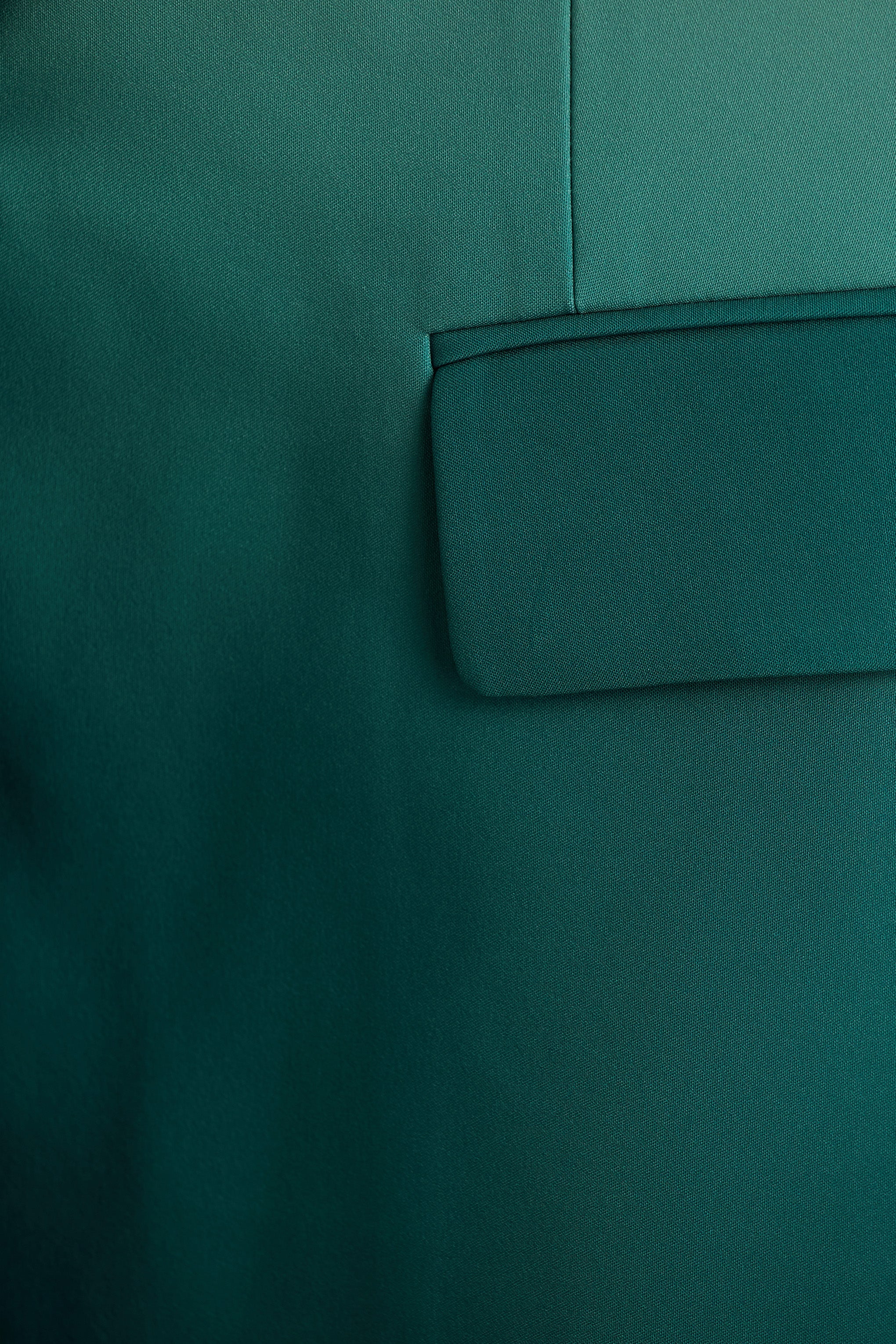 Enya | Emerald Ombre Plunge-Neck Satin Blazer