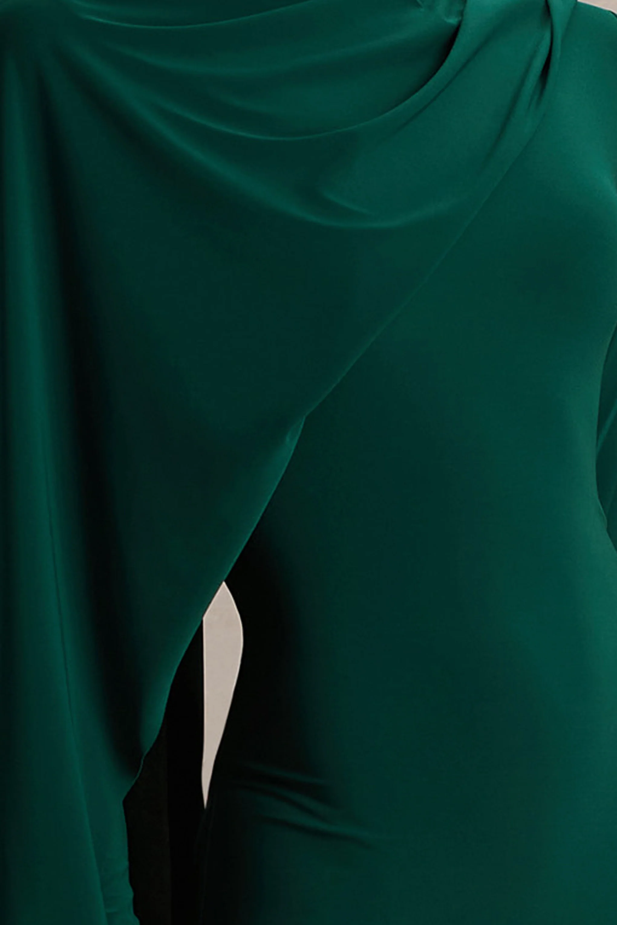 Always | Bottle Green High-Neck Maxi Dress With Cape Sleeve Detail