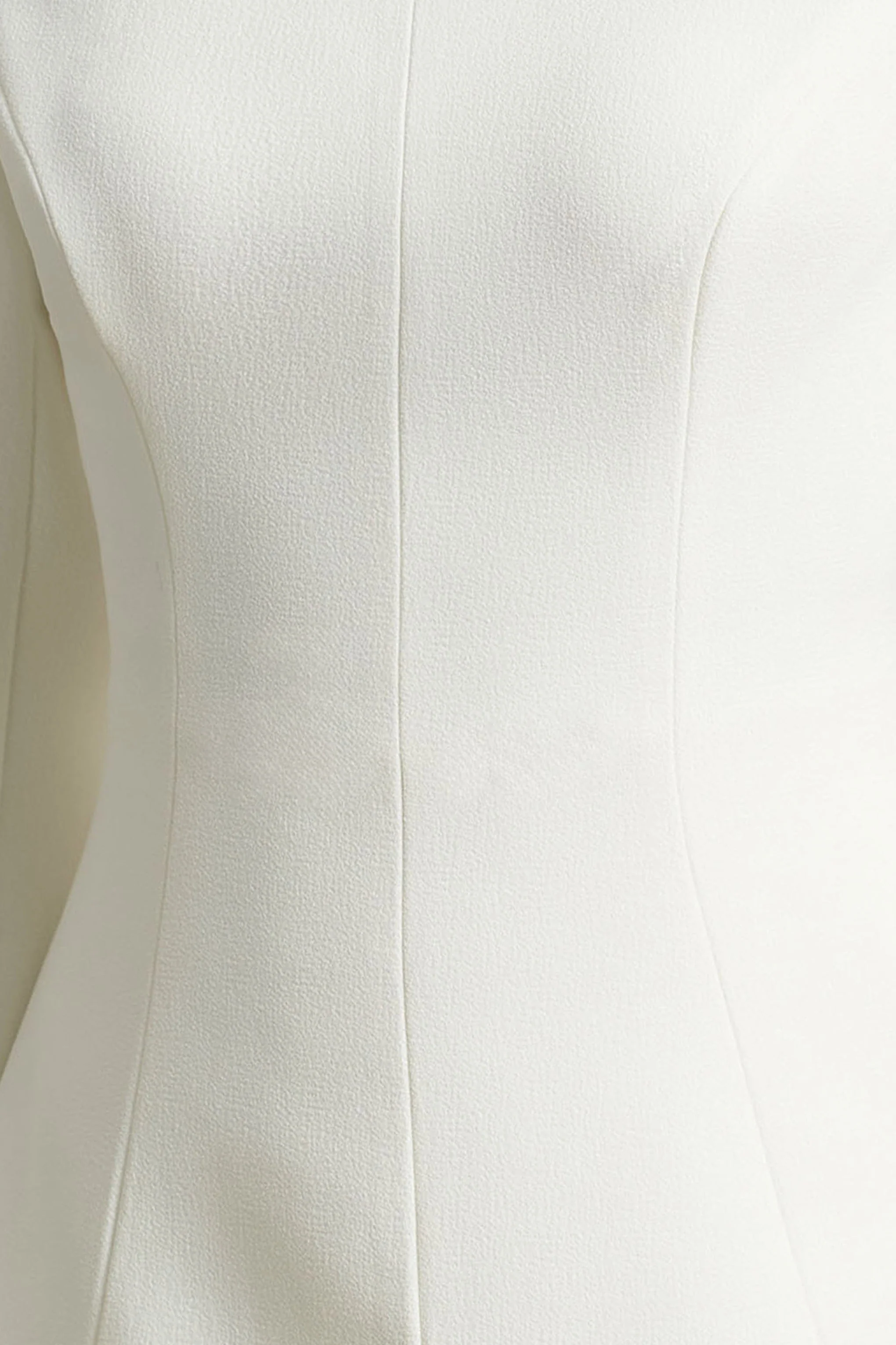 Pepita | Cream High-Neck Tailored Maxi Dress With Drop-Waist And Satin Skirt