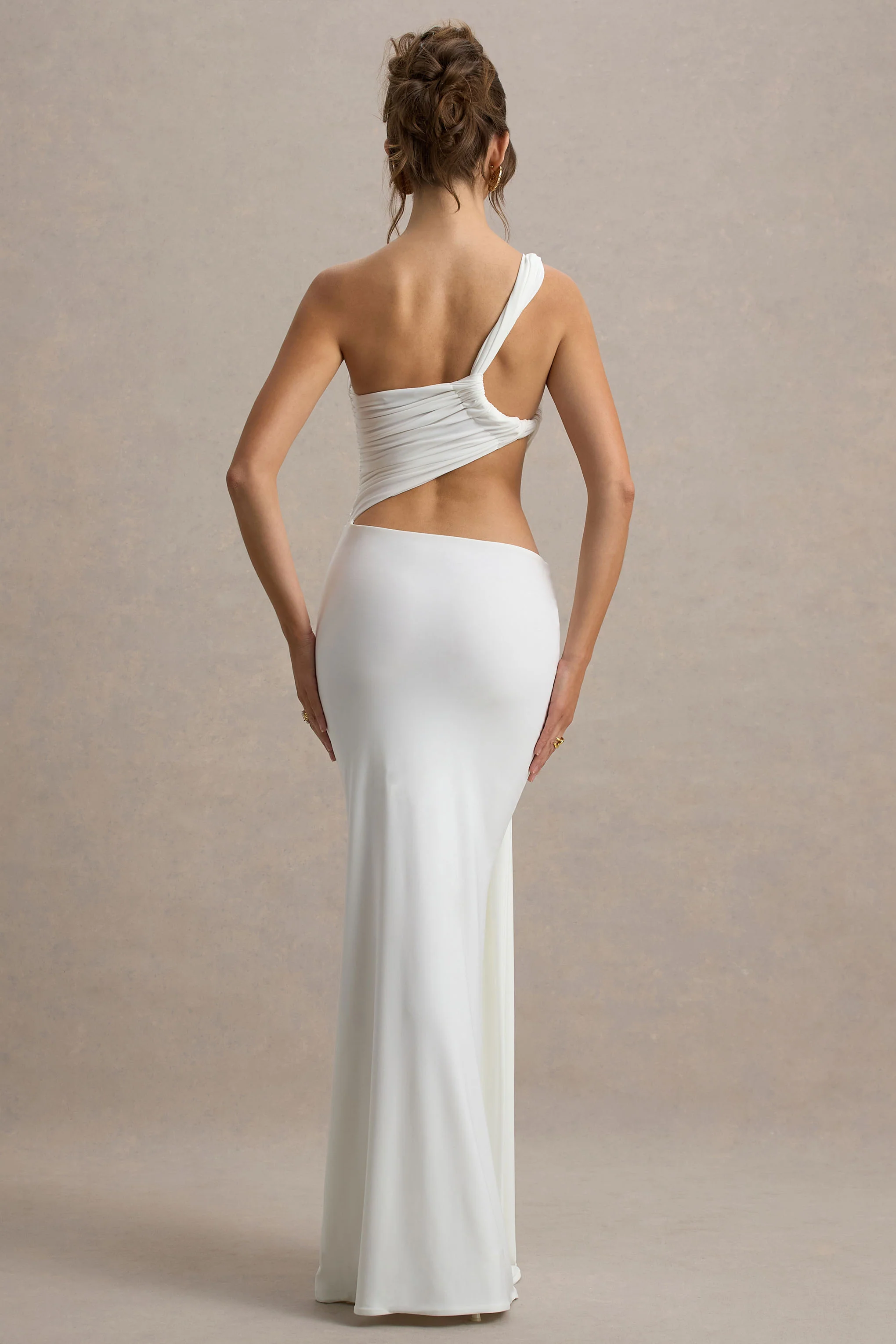 Giovanna | White Asymmetric Maxi Dress With Wrap Skirt