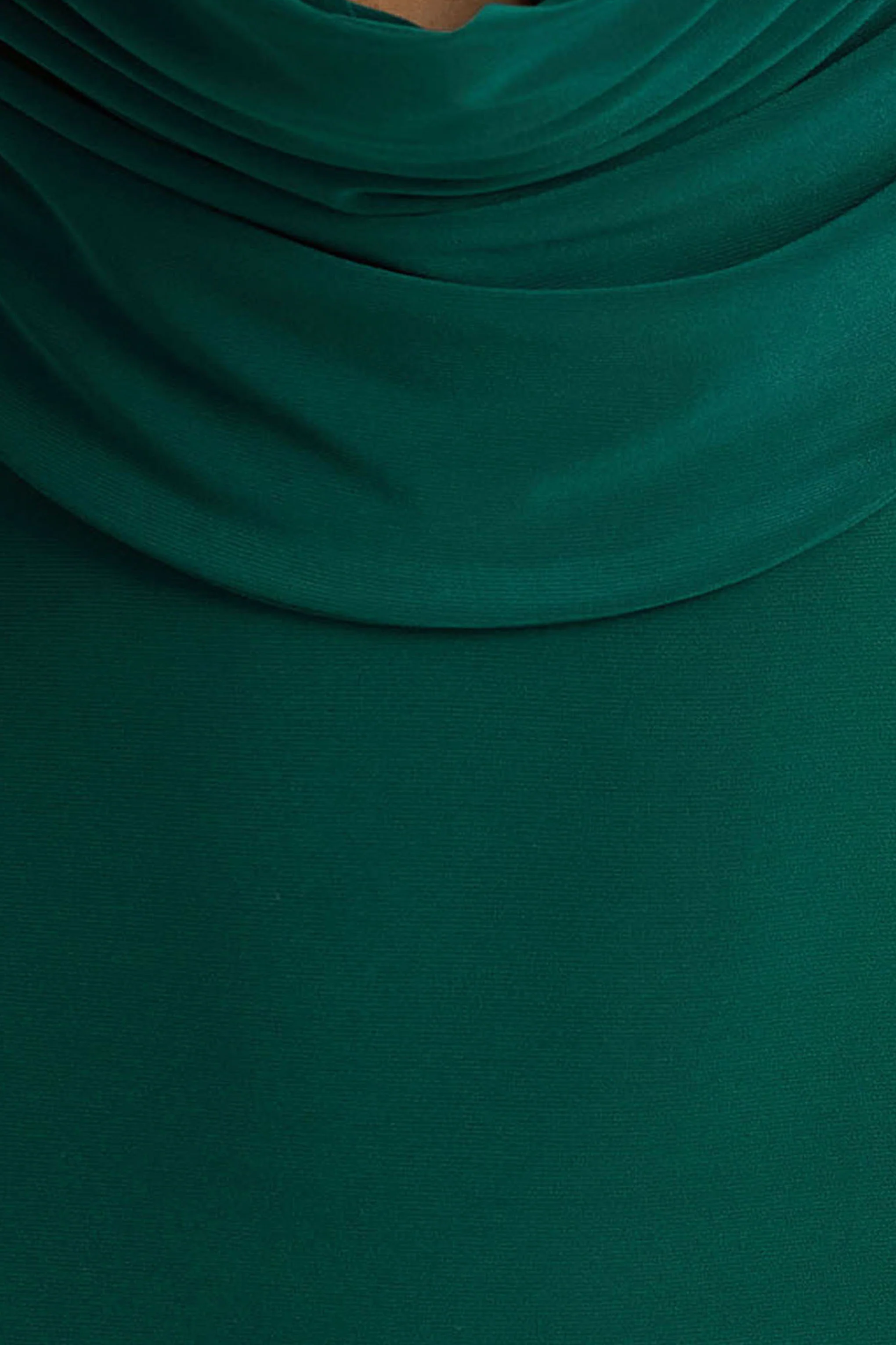 Kaylee | Bottle Green Cowl-Neck Maxi Dress With Draping Details