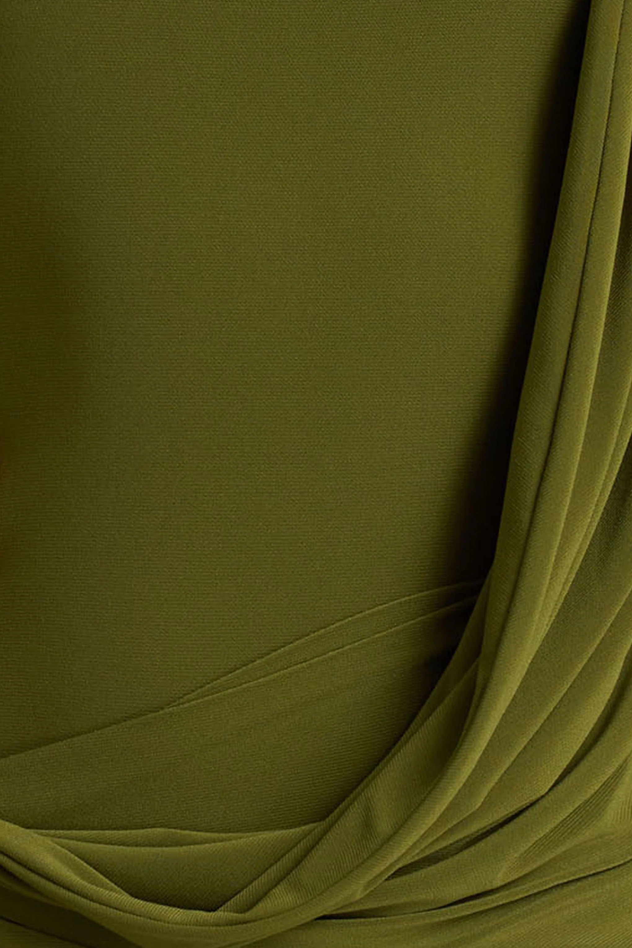 Melissa | Olive Long-Sleeve Wrap Maxi Dress With Ruched Detailing