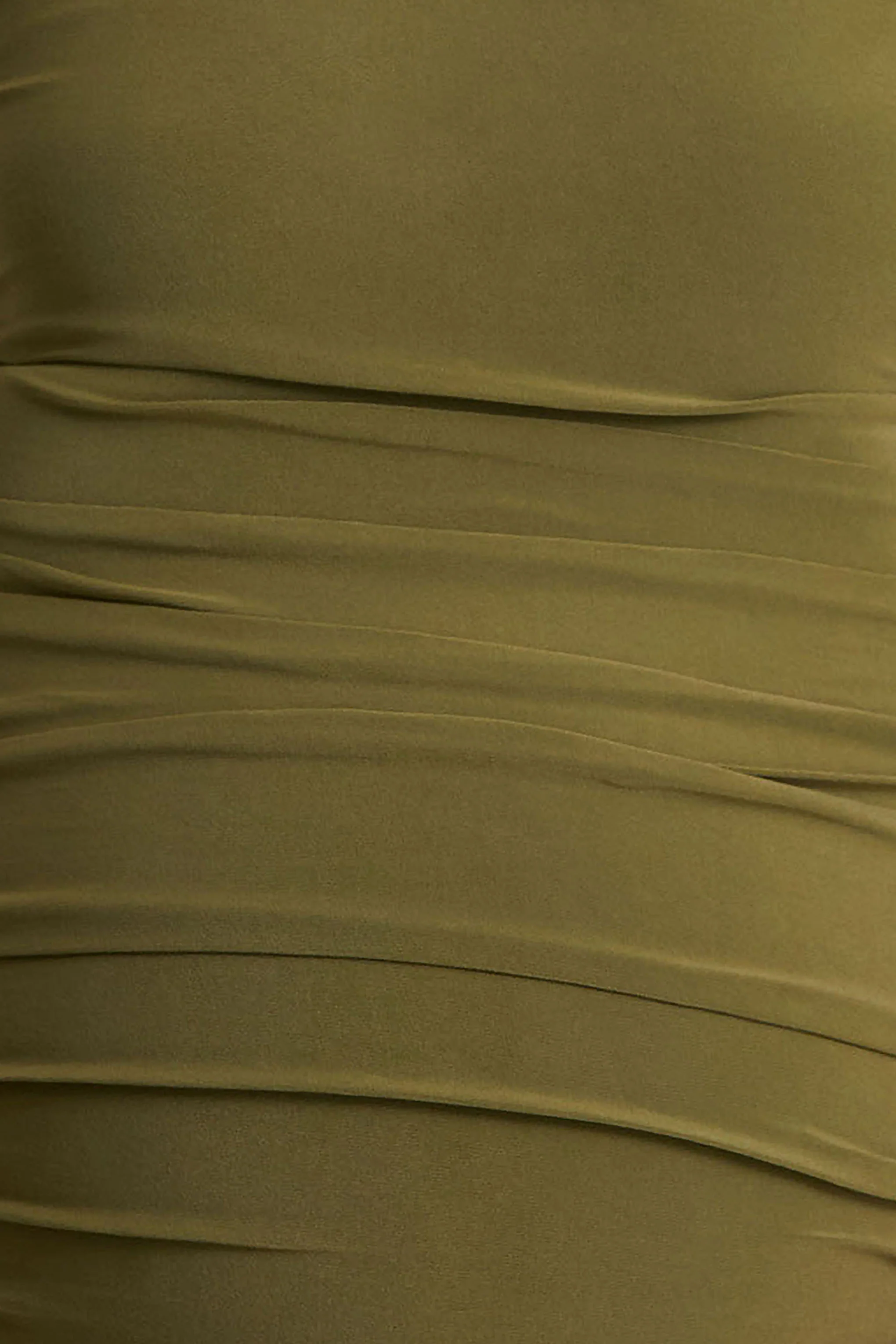 Lisbon | Olive Maternity Square Neck Ruched Midi Dress