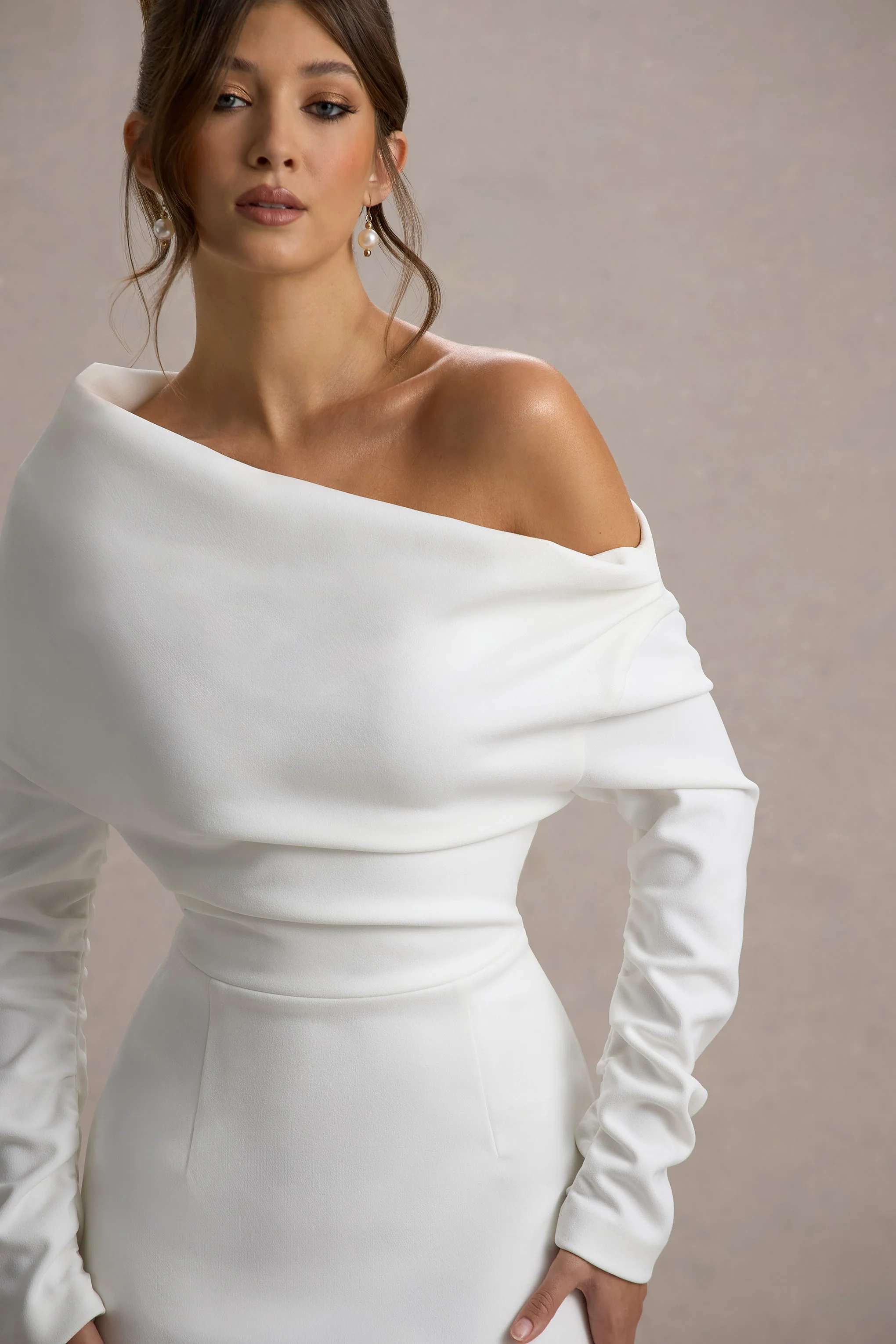 Lou | White One-Shoulder Asymmetric Maxi Dress