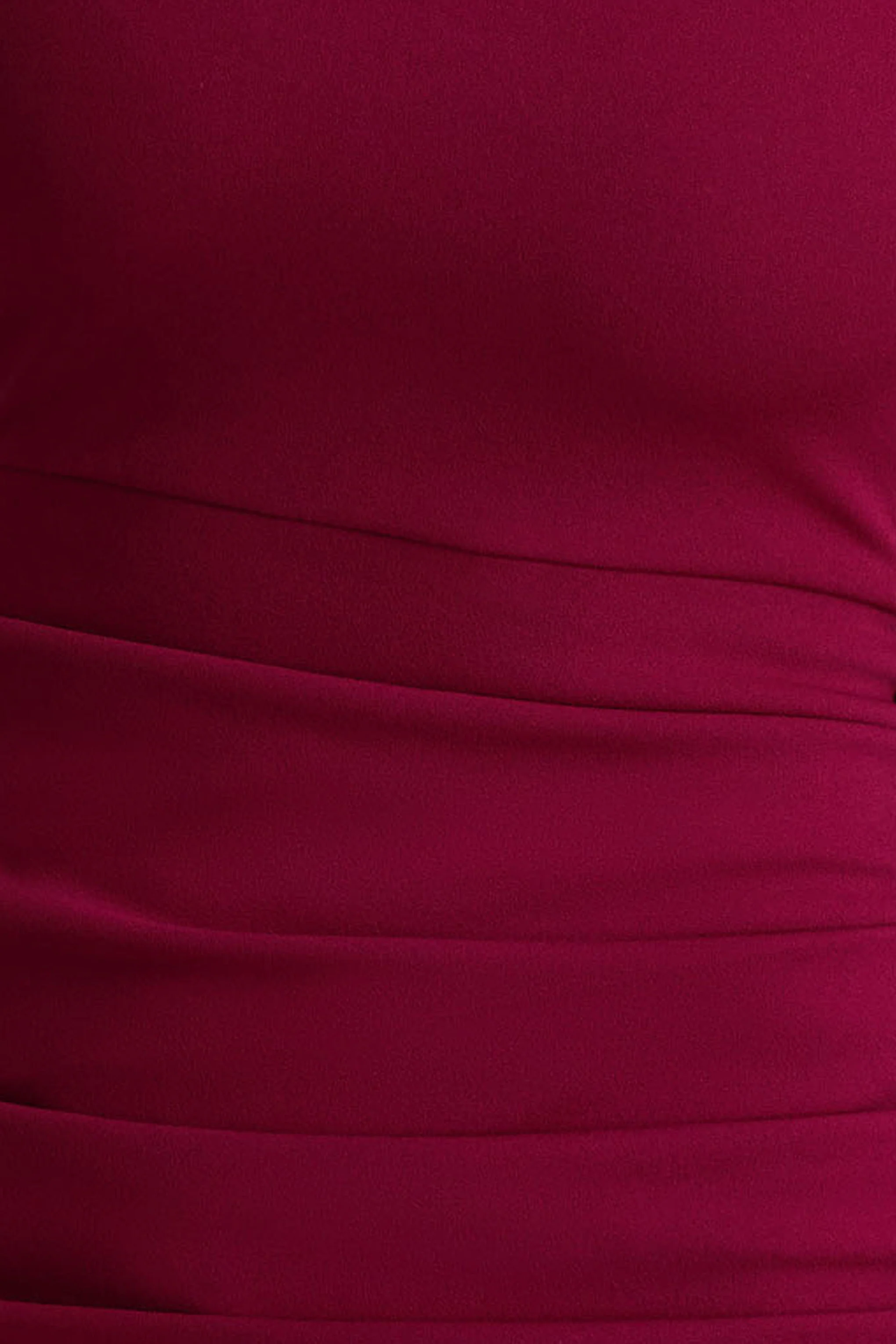 Zaya | Burgundy Long Sleeve Mini Dress With Drape