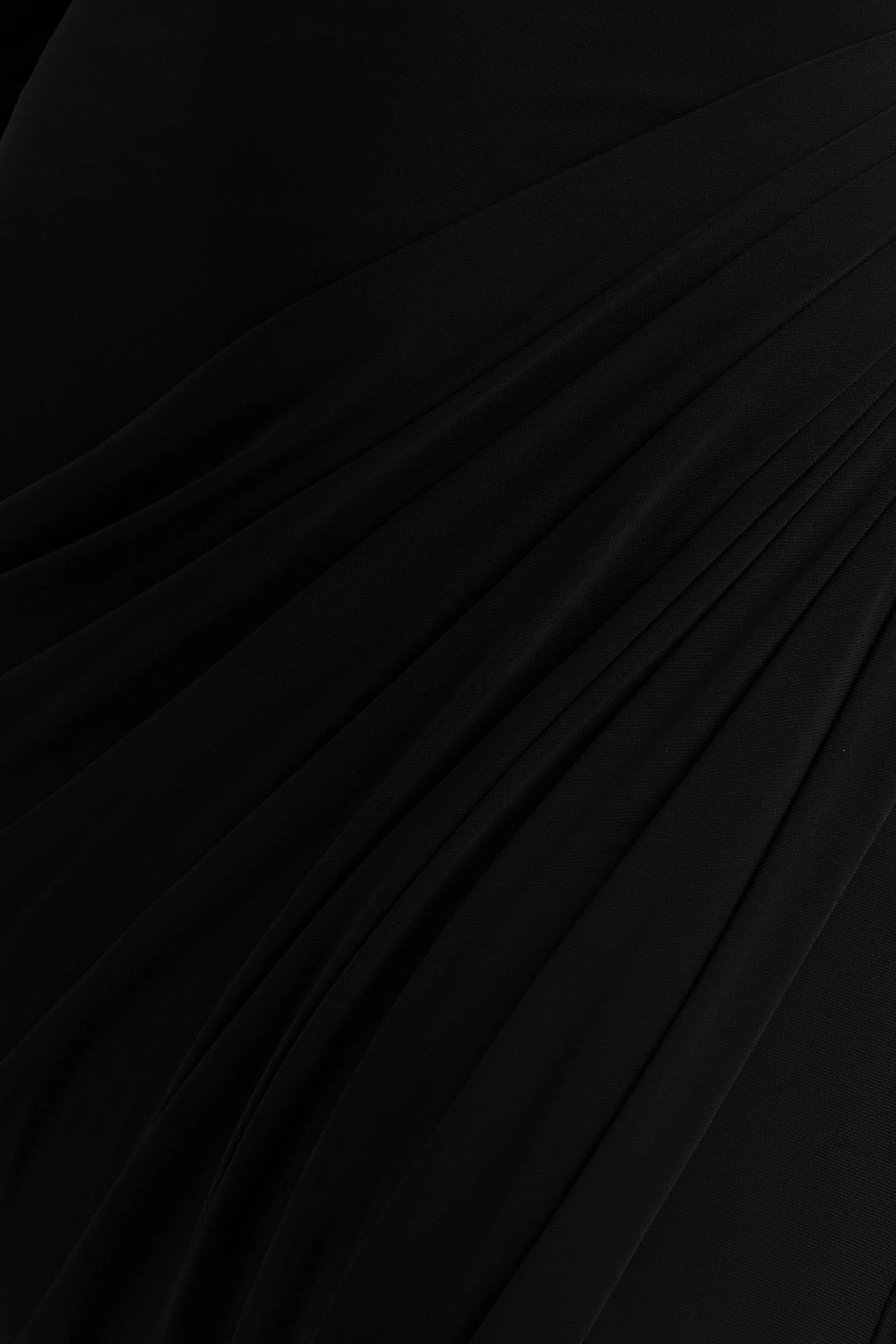 Betsy | Black High-Neck Maxi Dress With Front Split And Ruched Detailing