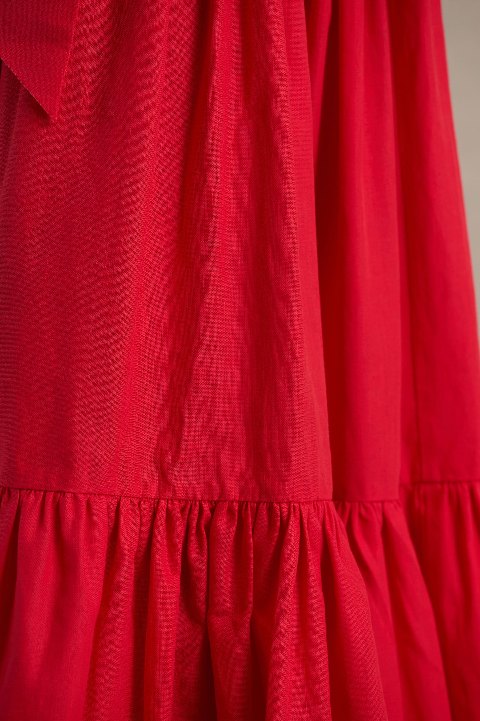 Sydney | Red Belted Maxi Shirt Dress