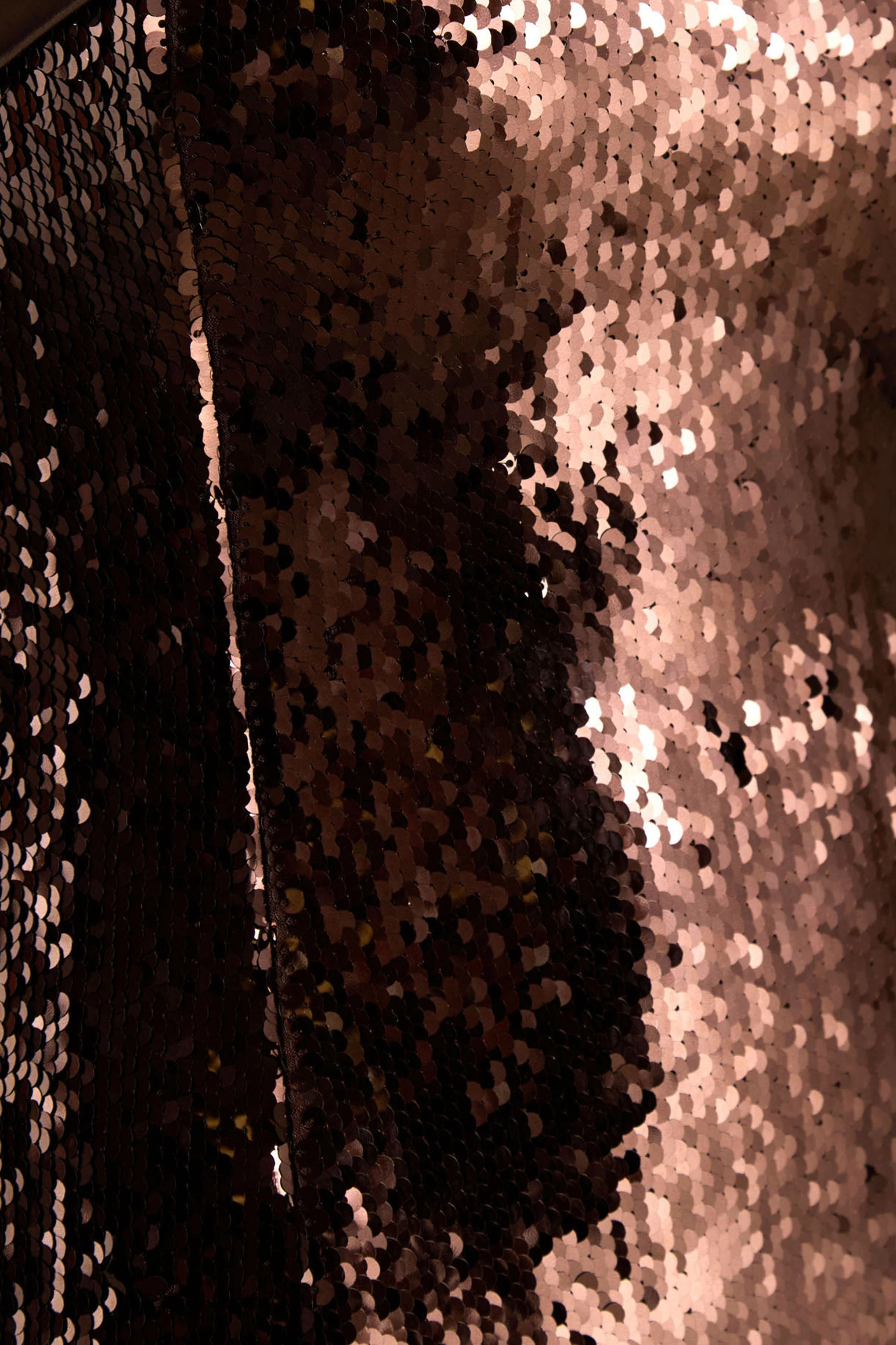 Leona | Brown Sequin Bandeau Maxi Dress With Satin Trim