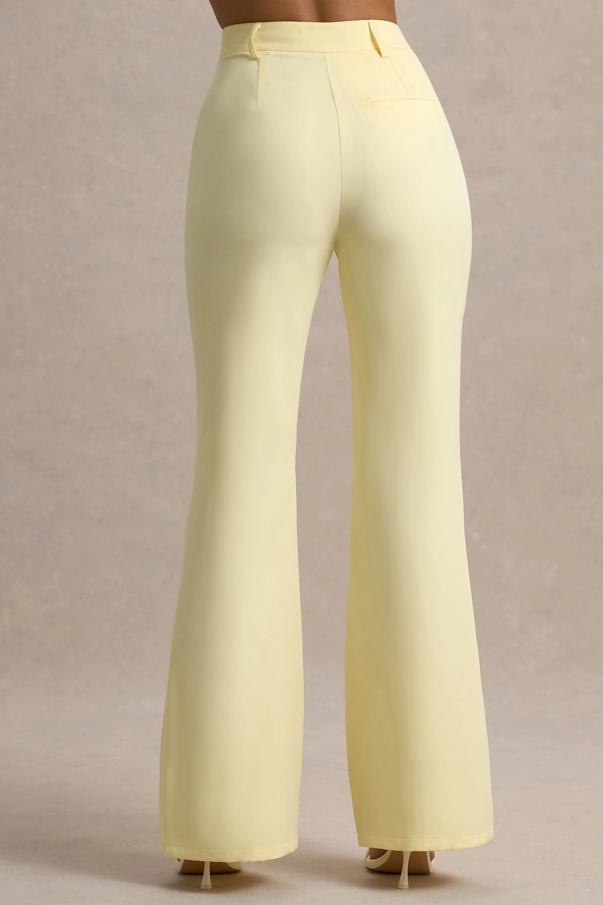 Jada | Lemon Tailored Flared-Leg Trousers