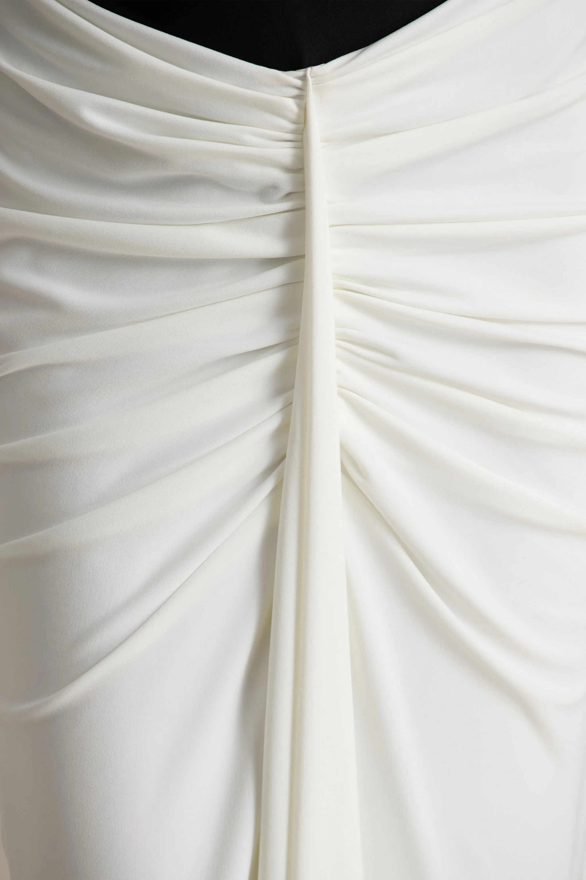 Matilda | Black And White Boat-Neck Maxi Dress With Ruched Detailing