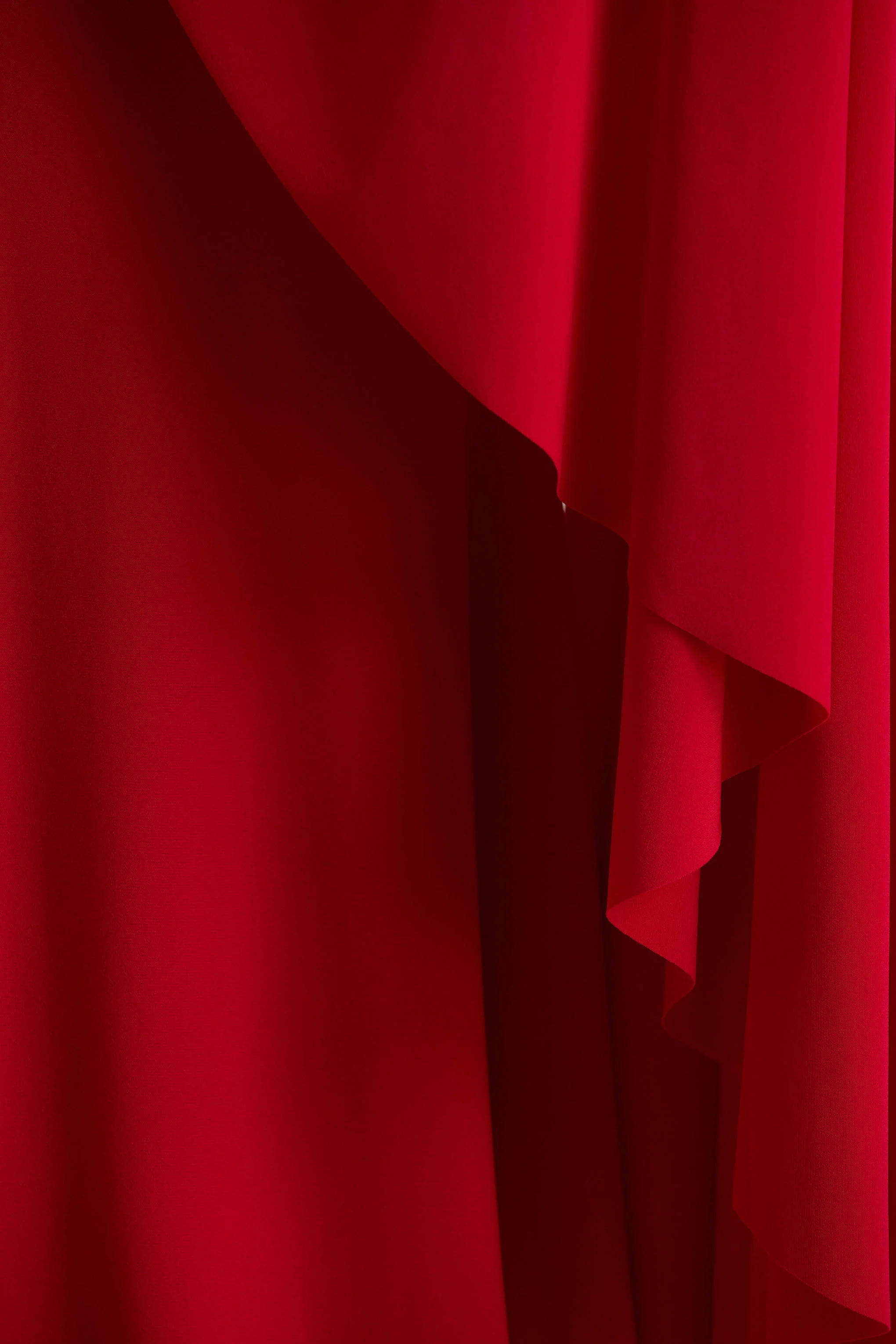 Briony | Red Crew-Neck Maxi Dress With Cape Sleeves