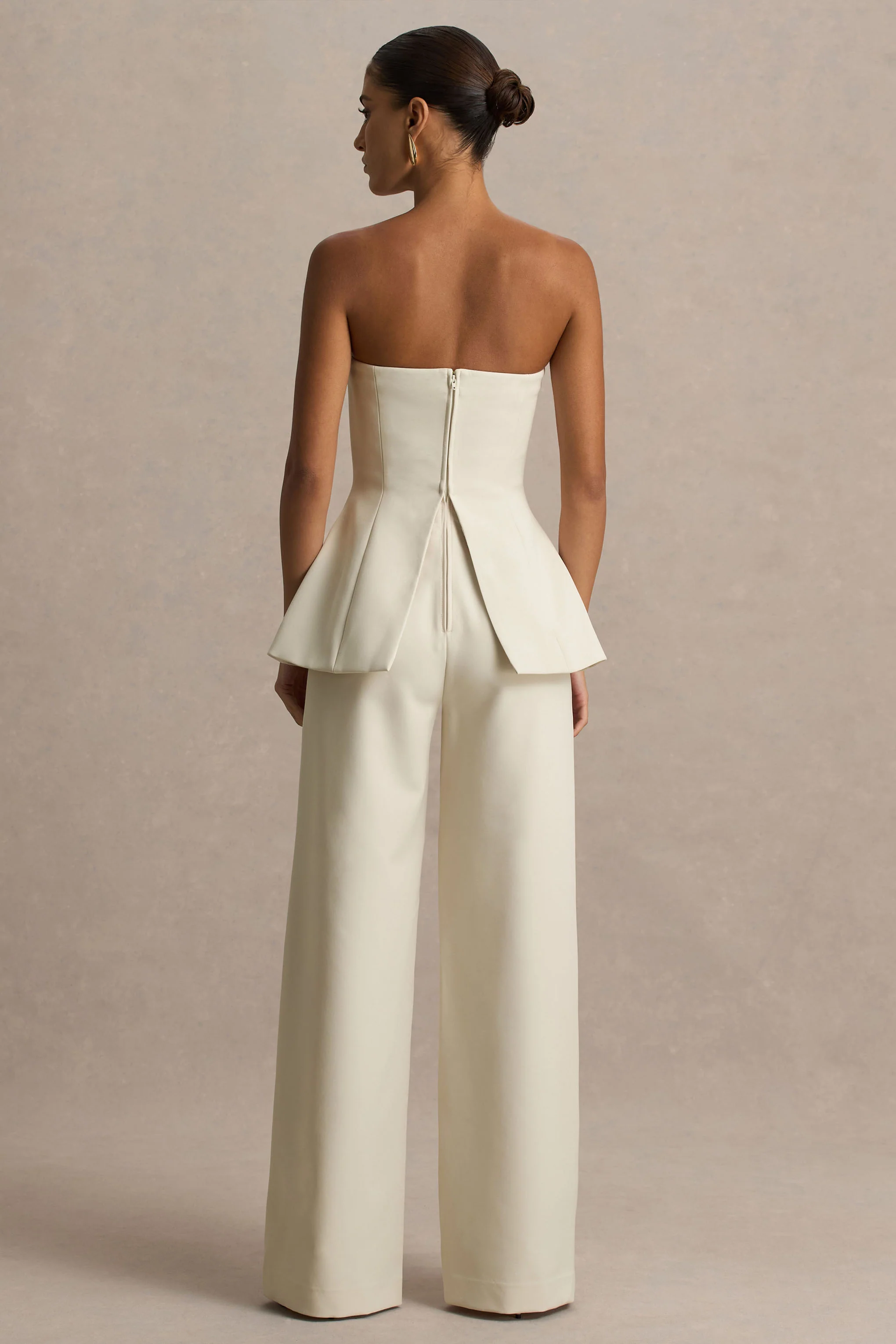 Zoey | Nude Bandeau-Neck Jumpsuit