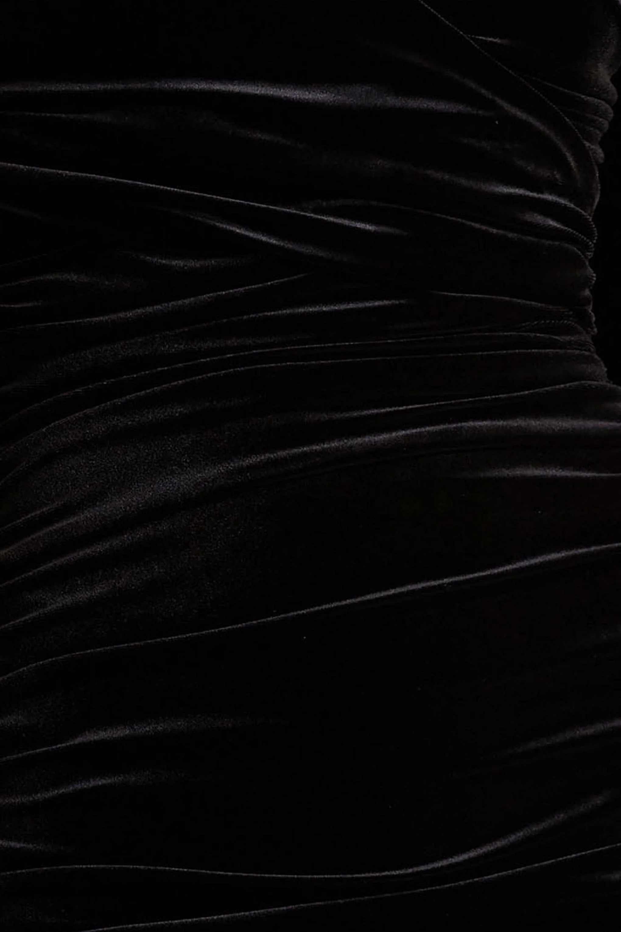 Paloma | Black Velvet Bandeau-Neck Maxi Dress With Scarf