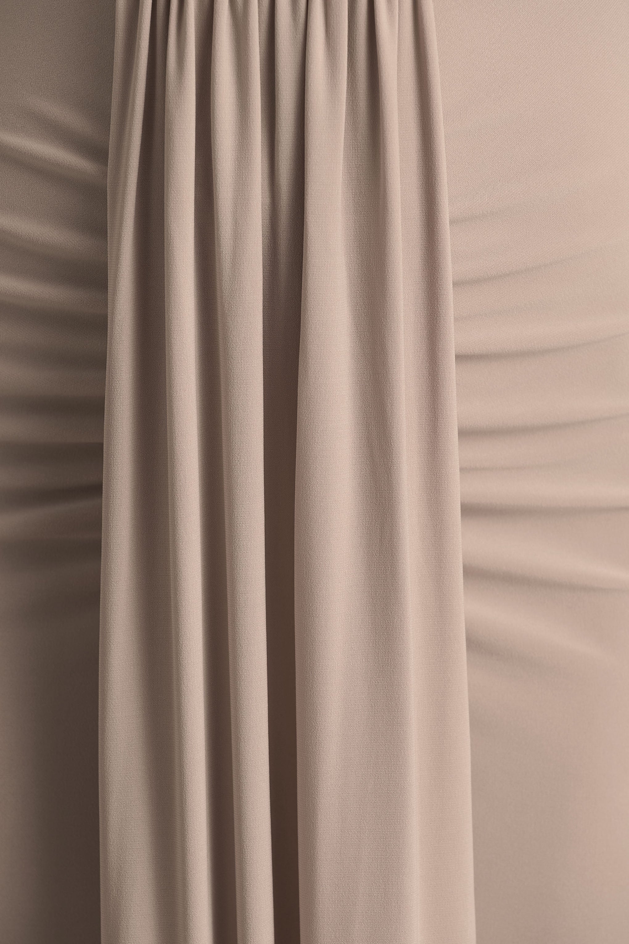 Flashy | Champagne Plunge-Neck Maxi Dress With Ruched Detailing