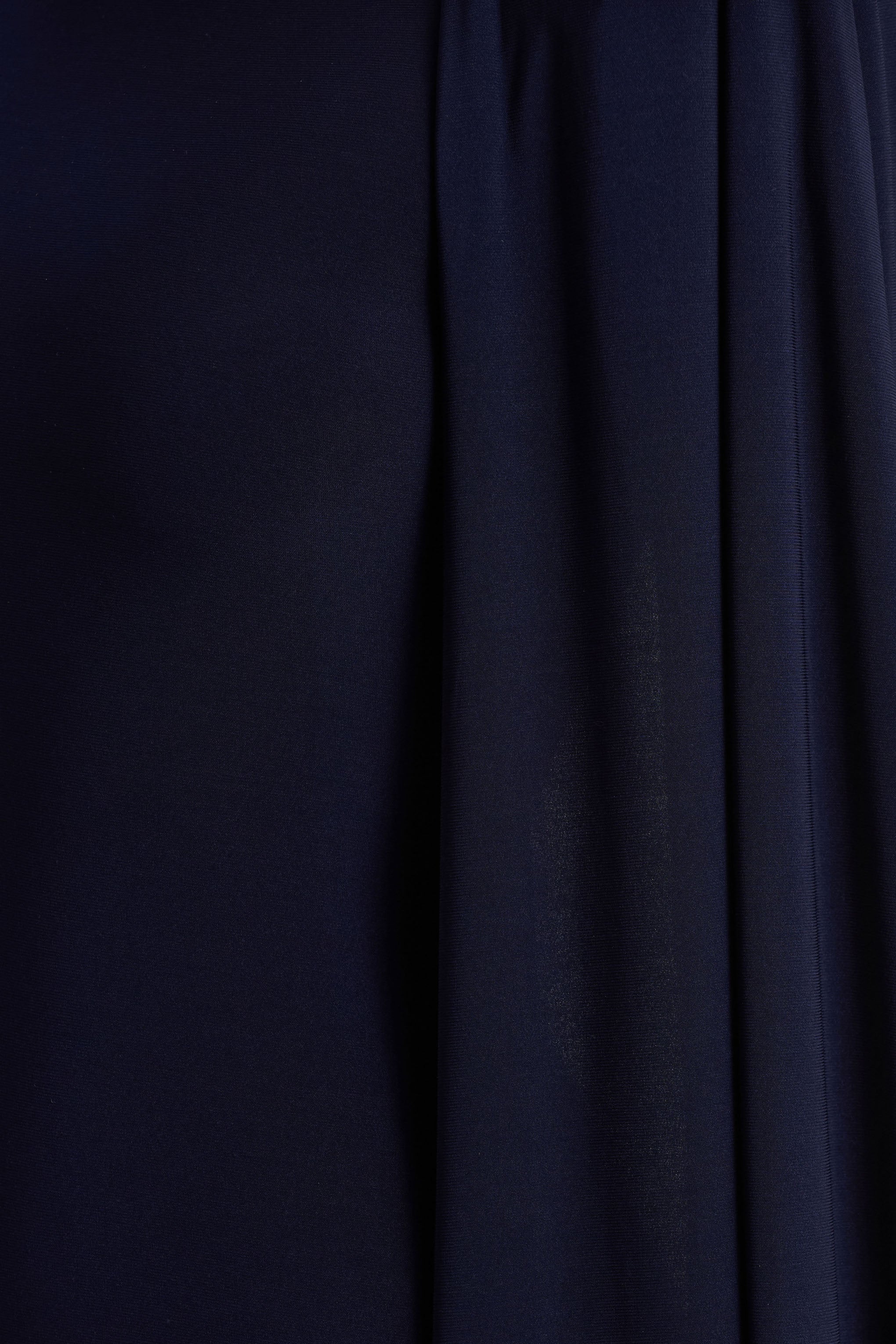 Mimi | Navy High-Neck Maxi Dress With Cape Sleeve Detail